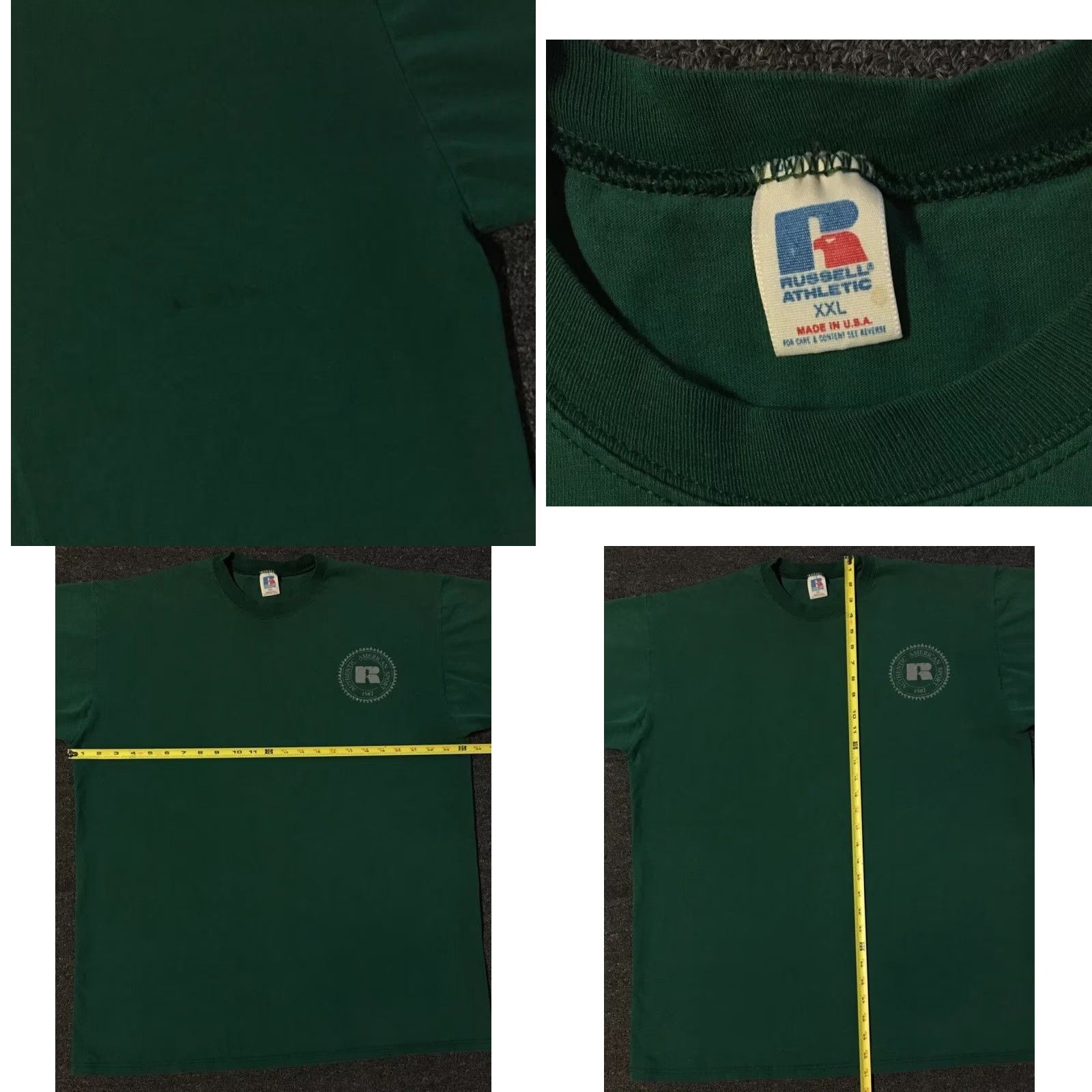 Russell Athletic VINTAGE Russell Athletic Shirt 2XL Green 90s Grunge Biker USA Track & Field Punk Skate Surf Baseball California College Retro Rock University USA Mens Size US XXL / EU 58 / 5 - 8 Thumbnail
