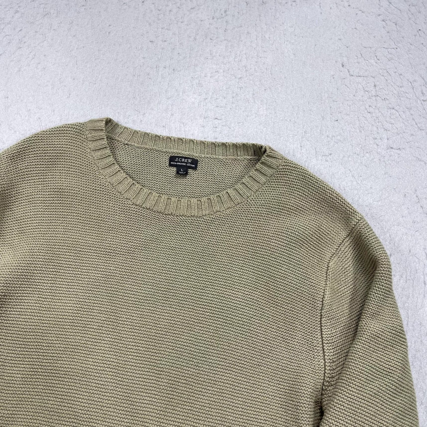 J.Crew J.CREW Sweater Mens Large Green 100% Organic Cotton Crewneck Raglan Pullover Size US L / EU 52-54 / 3 - 3 Thumbnail