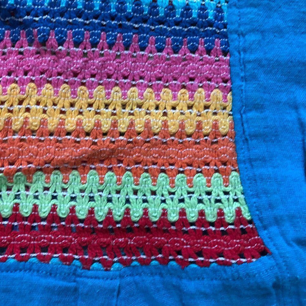 Designer Used Blue Hand Made Bluse M Size M / US 6-8 / IT 42-44 - 3 Thumbnail