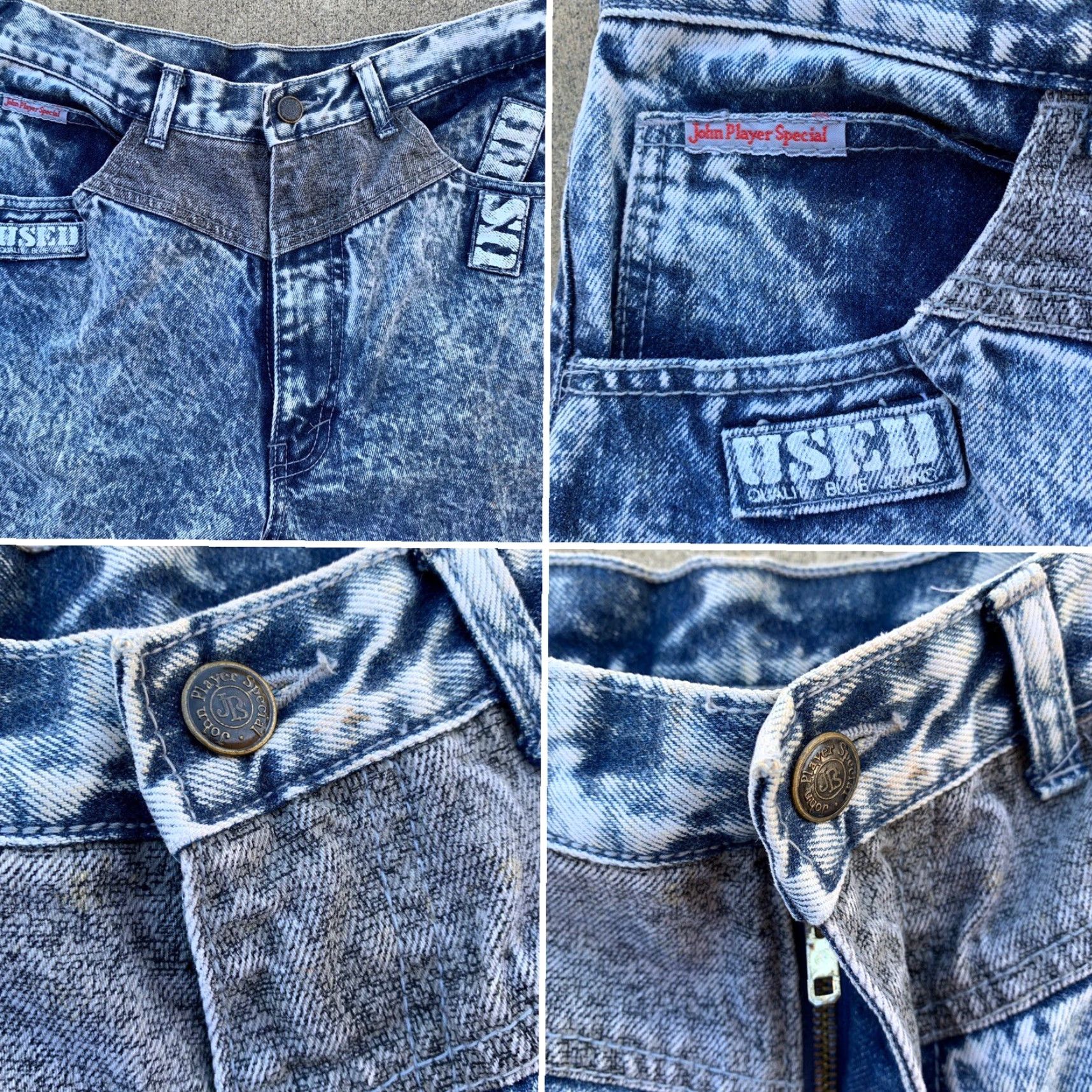 Vintage VINTAGE John Player Special Jeans Acid Wash Blue 31 Waist 30” 5-Pocket Denim High Waist Tight/Tapered Mens Size US 31 - 7 Thumbnail