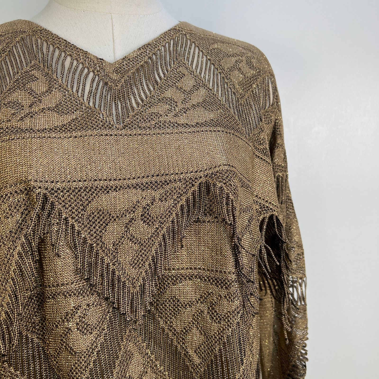 Vintage Vintage Damianou Gold Metallic Fringe 2 Piece Skirt Set Size M / US 6-8 / IT 42-44 - 5 Thumbnail