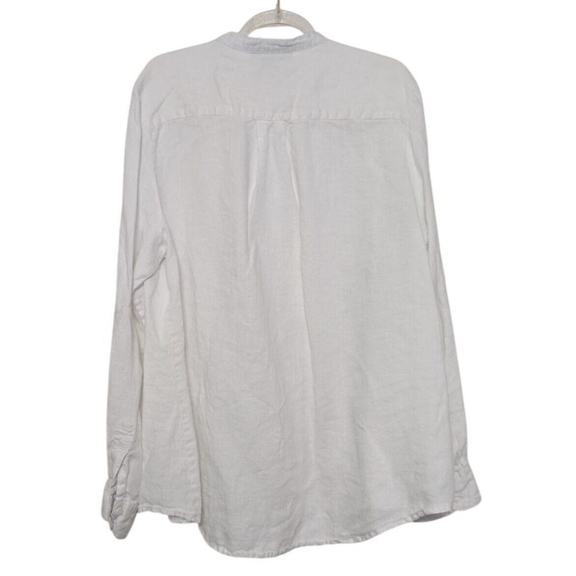Designer Grace Elements 100% Linen Smocked Shirt Womens Size XL White Size XL / US 12-14 / IT 48-50 - 7 Thumbnail