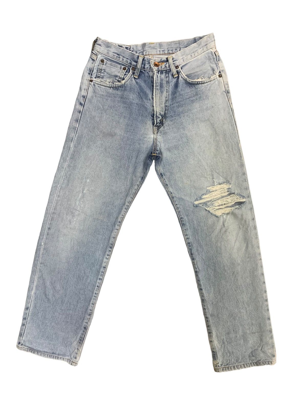 Edwin × Margaret Howell × Vintage Vintage Edwin Blue Mud Wash Distress Jeans Size US 28 / EU 44 - 1 Thumbnail