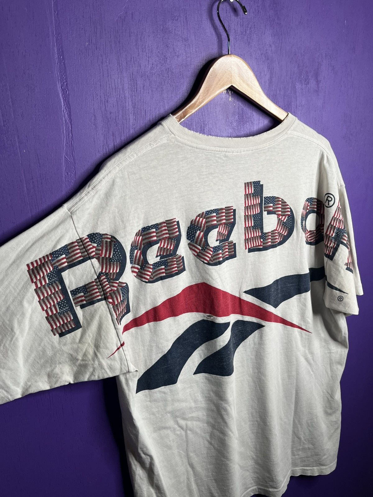 Reebok × Vintage Vintage 90s Reebok USA big logo t-shirt Size US XL / EU 56 / 4 - 3 Thumbnail