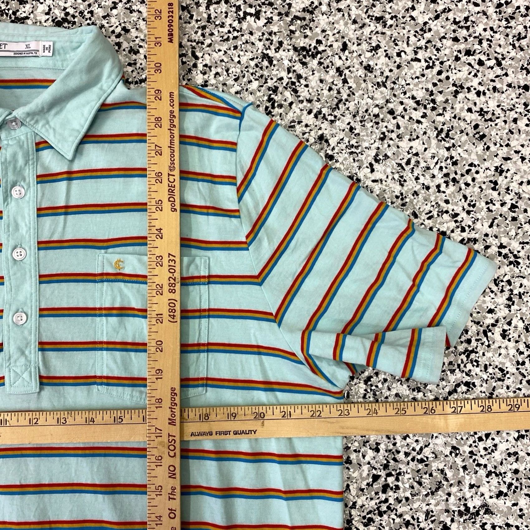 Vintage Criquet Polo Shirt Mens XL Blue Red Striped Pocket Short Sleeve Casual Size US XL / EU 56 / 4 - 3 Thumbnail