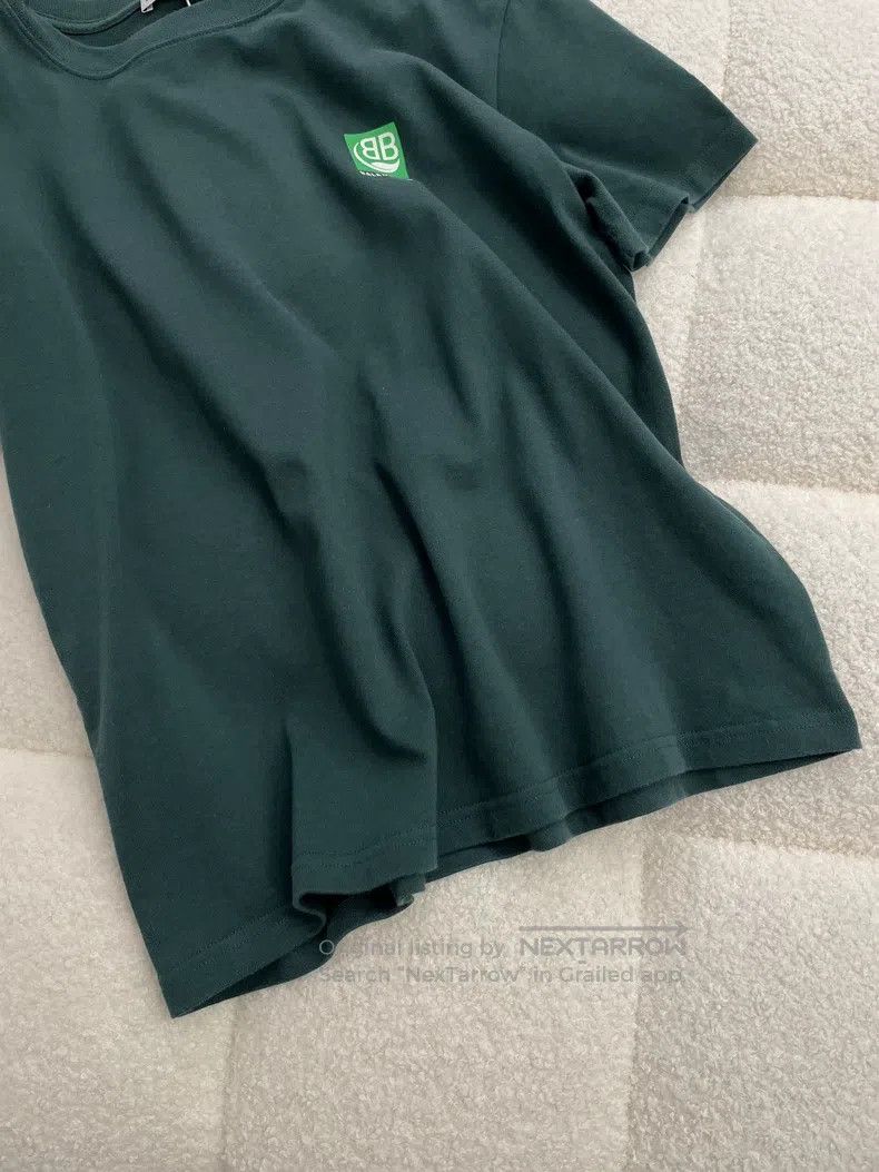 Balenciaga Balenciaga Double B Green Logo Green Short Sleeve T Size US L / EU 52-54 / 3 - 5 Thumbnail