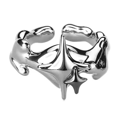Other 2pcs Stars Irregular Punk Ring Size ONE SIZE - 4 Thumbnail