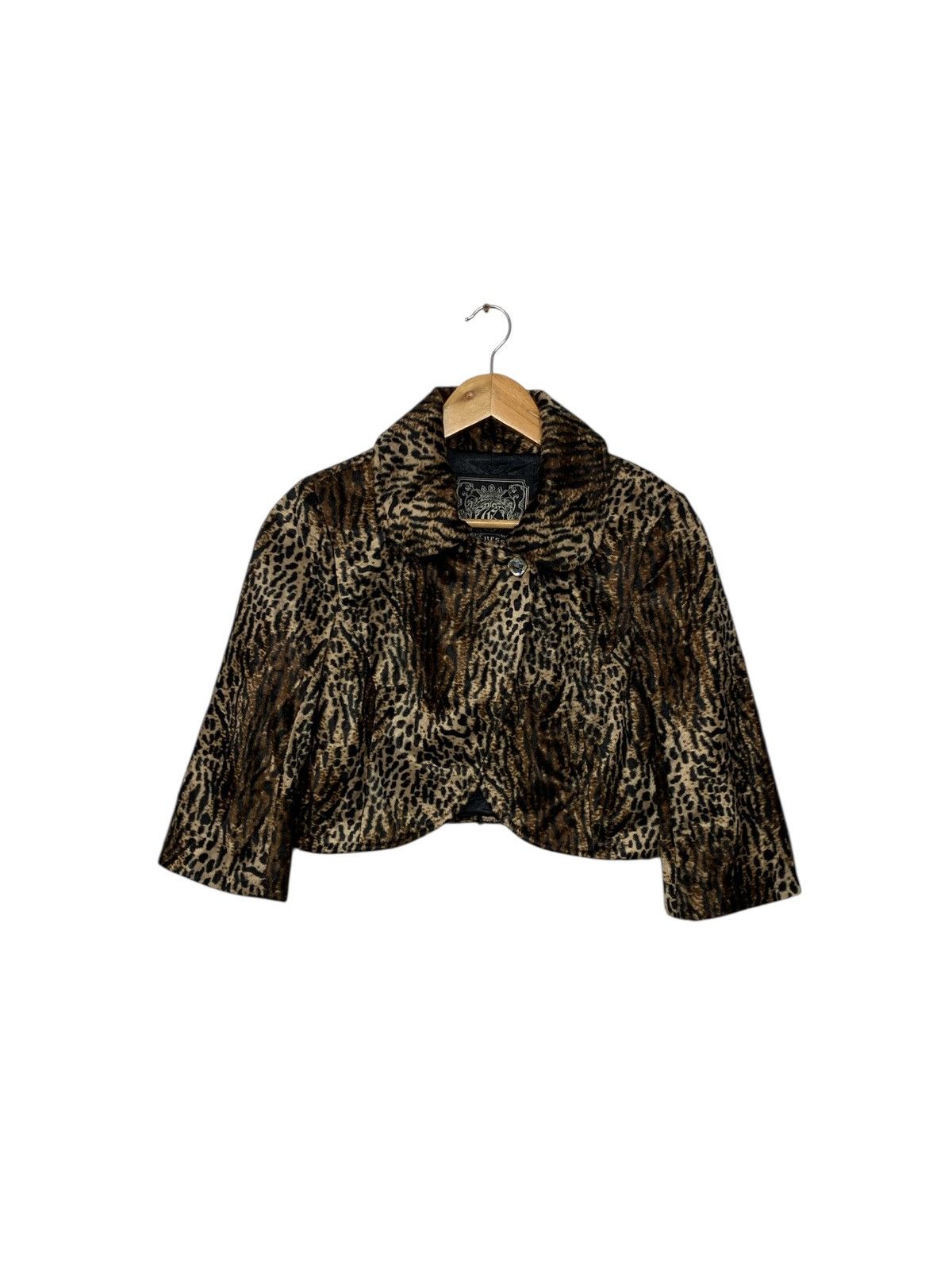 Guess Rare Guess Leopard Design Crop Top Jacket Size S / US 4 / IT 40 - 1 Thumbnail