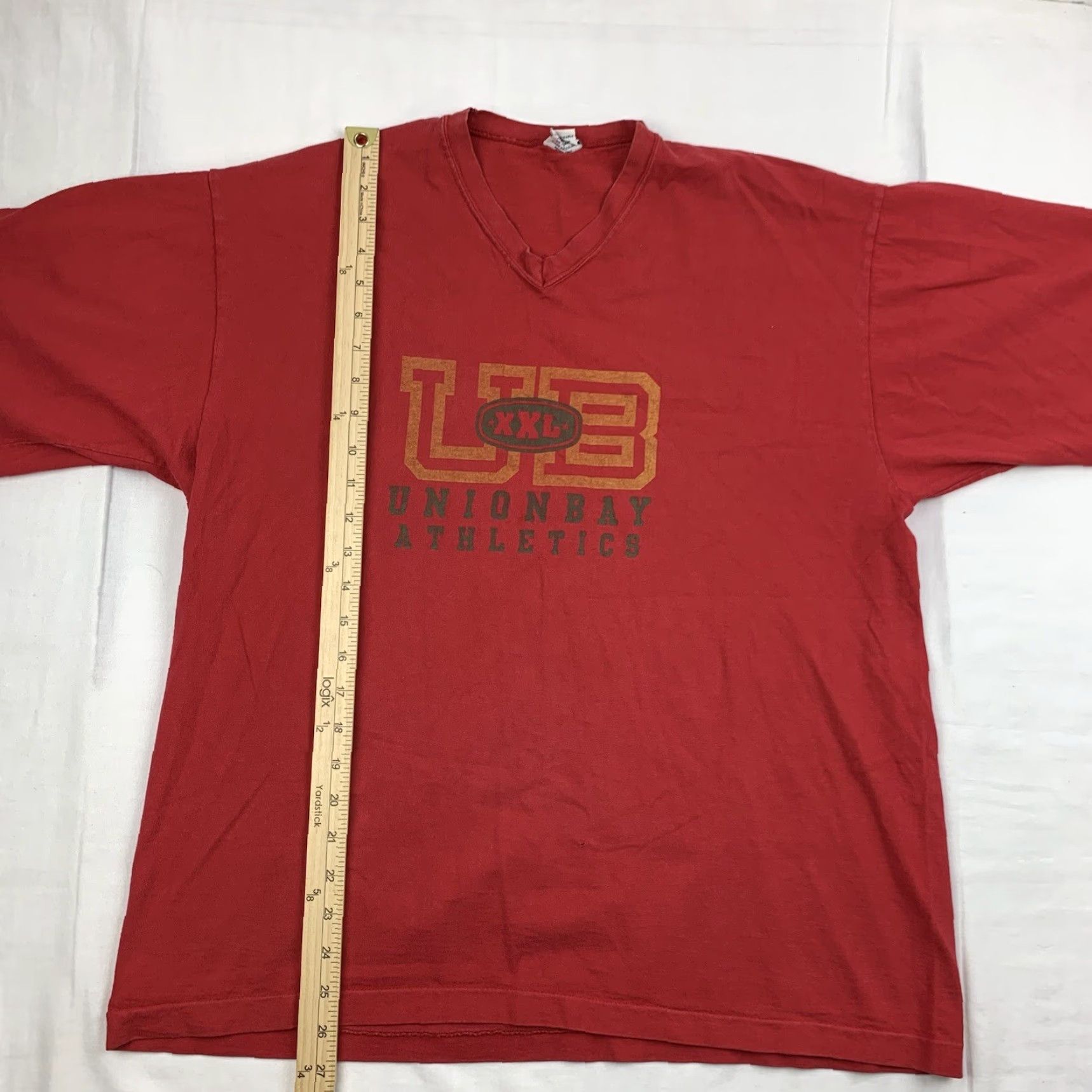 Vintage VINTAGE UNIONBAY Shirt Adult Medium Red V Neck 90s Grunge Surfing Athletics Y2K Mens Size US M / EU 48-50 / 2 - 7 Thumbnail