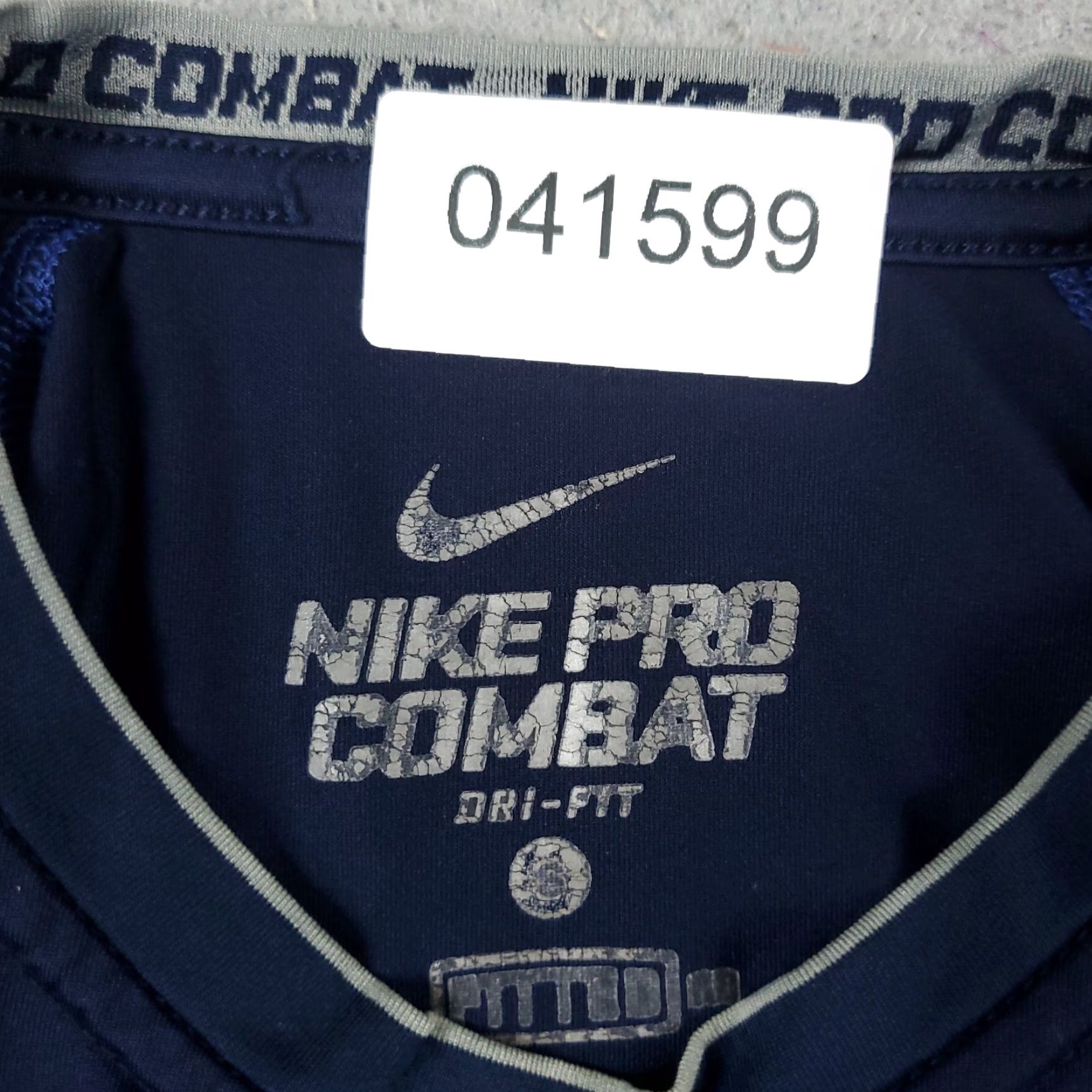 Nike Nike T Shirt Mens Small Navy Blue Pro Combat Swoosh Work Out Short Sleeve * Size US S / EU 44-46 / 1 - 6 Thumbnail