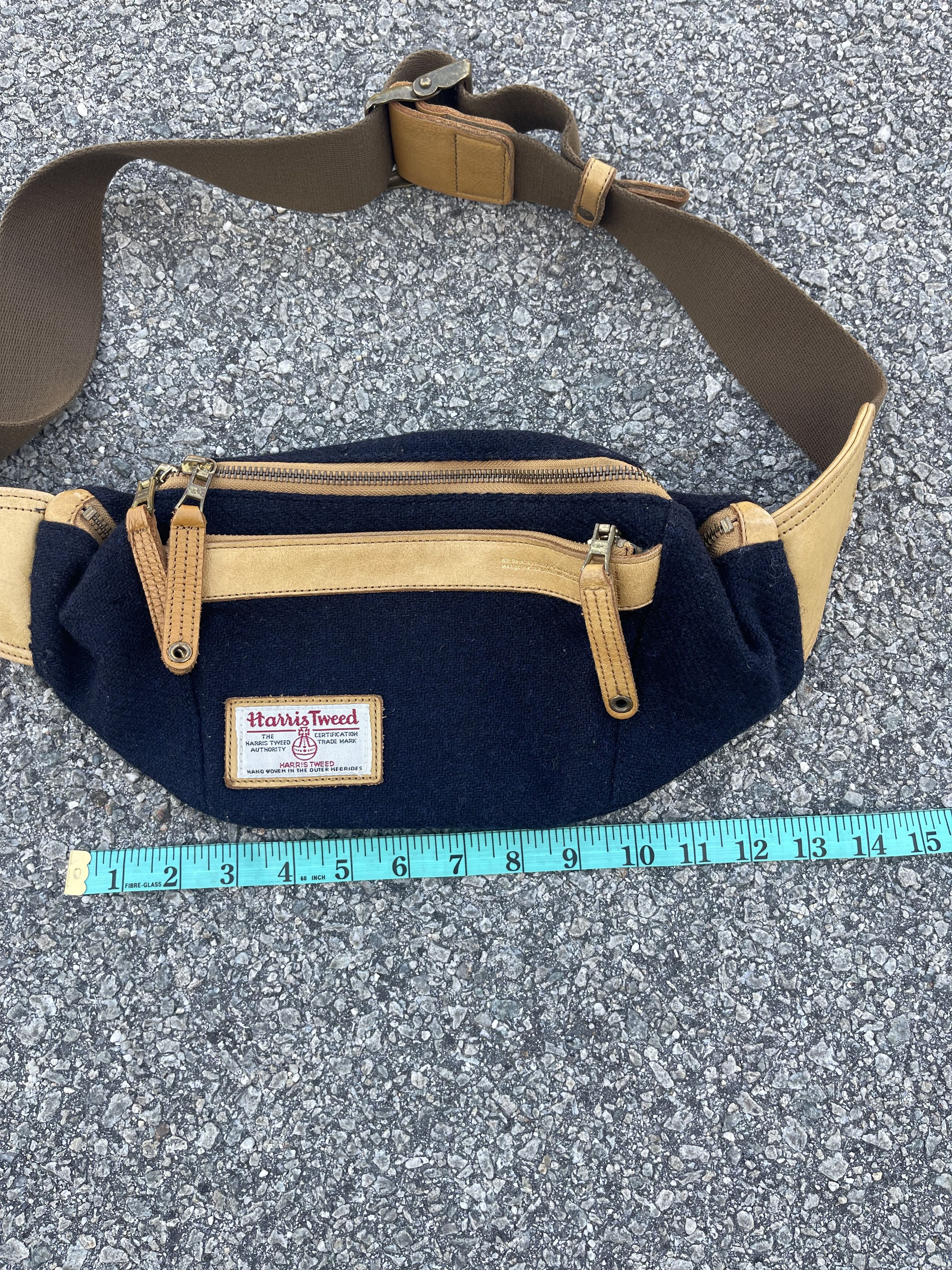 Harris Tweed Masterpiece X Harris Tweed Wool Waistbag Blue Black Size ONE SIZE - 12 Thumbnail