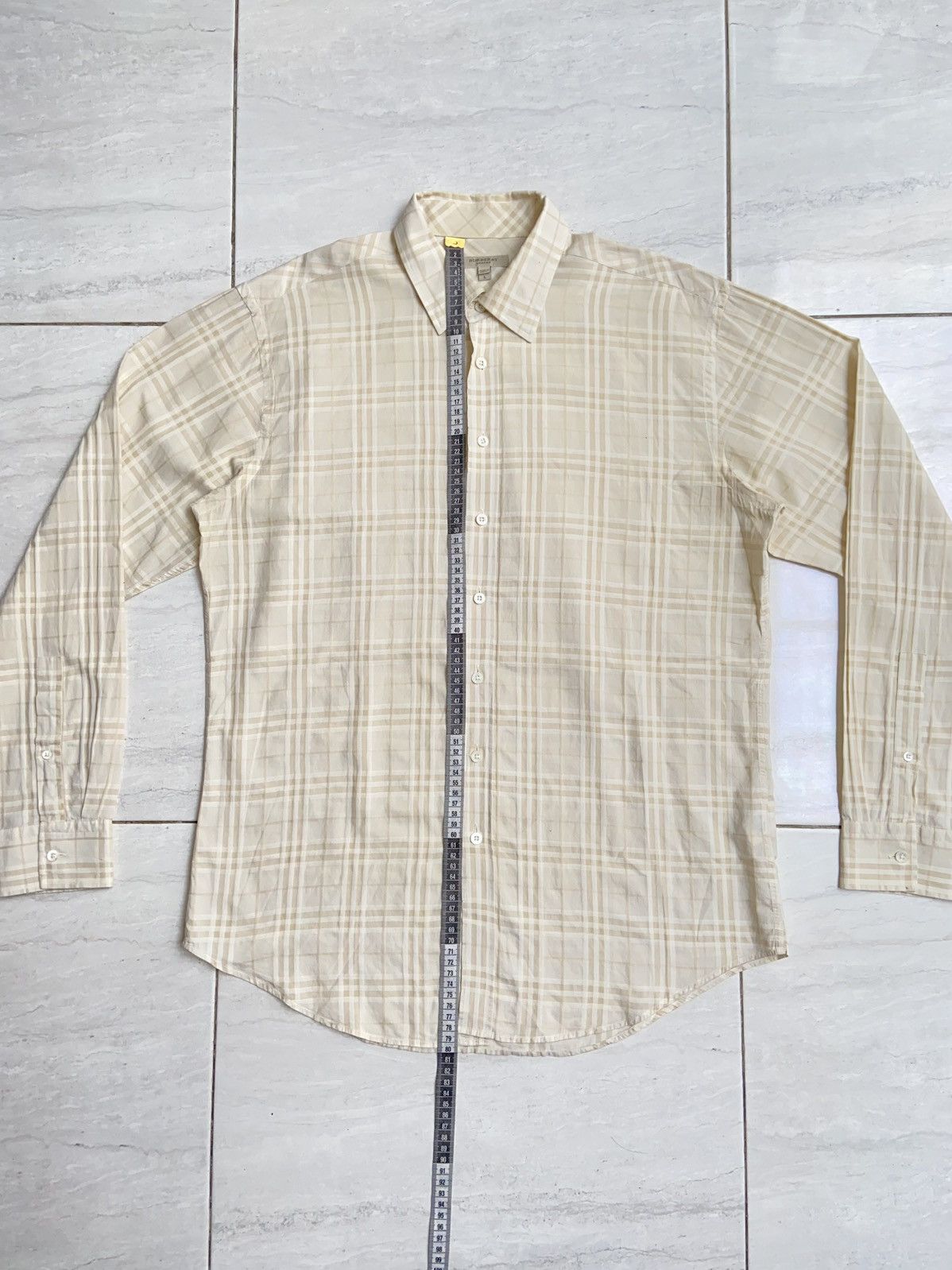 Burberry BURBERRY Cream Striped Shirt Size US L / EU 52-54 / 3 - 7 Thumbnail