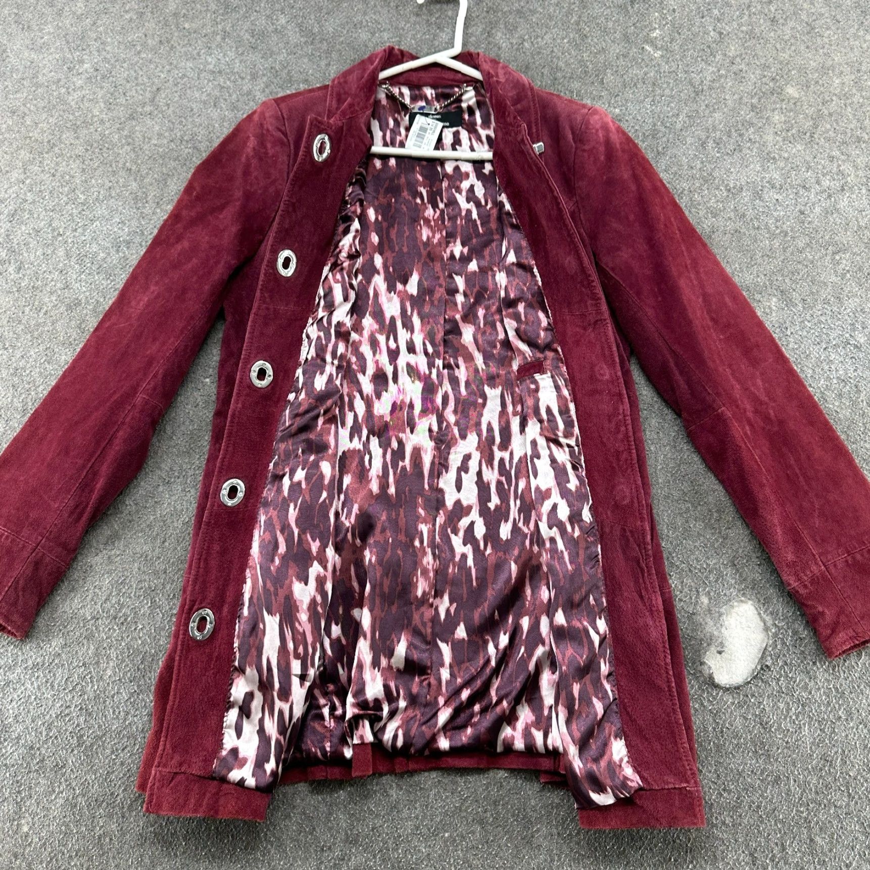 Vintage VINTAGE Dennis Basso Jacket Women XS Purple Lined Leather Suede Long Y2K Size XS / US 0-2 / IT 36-38 - 2 Thumbnail