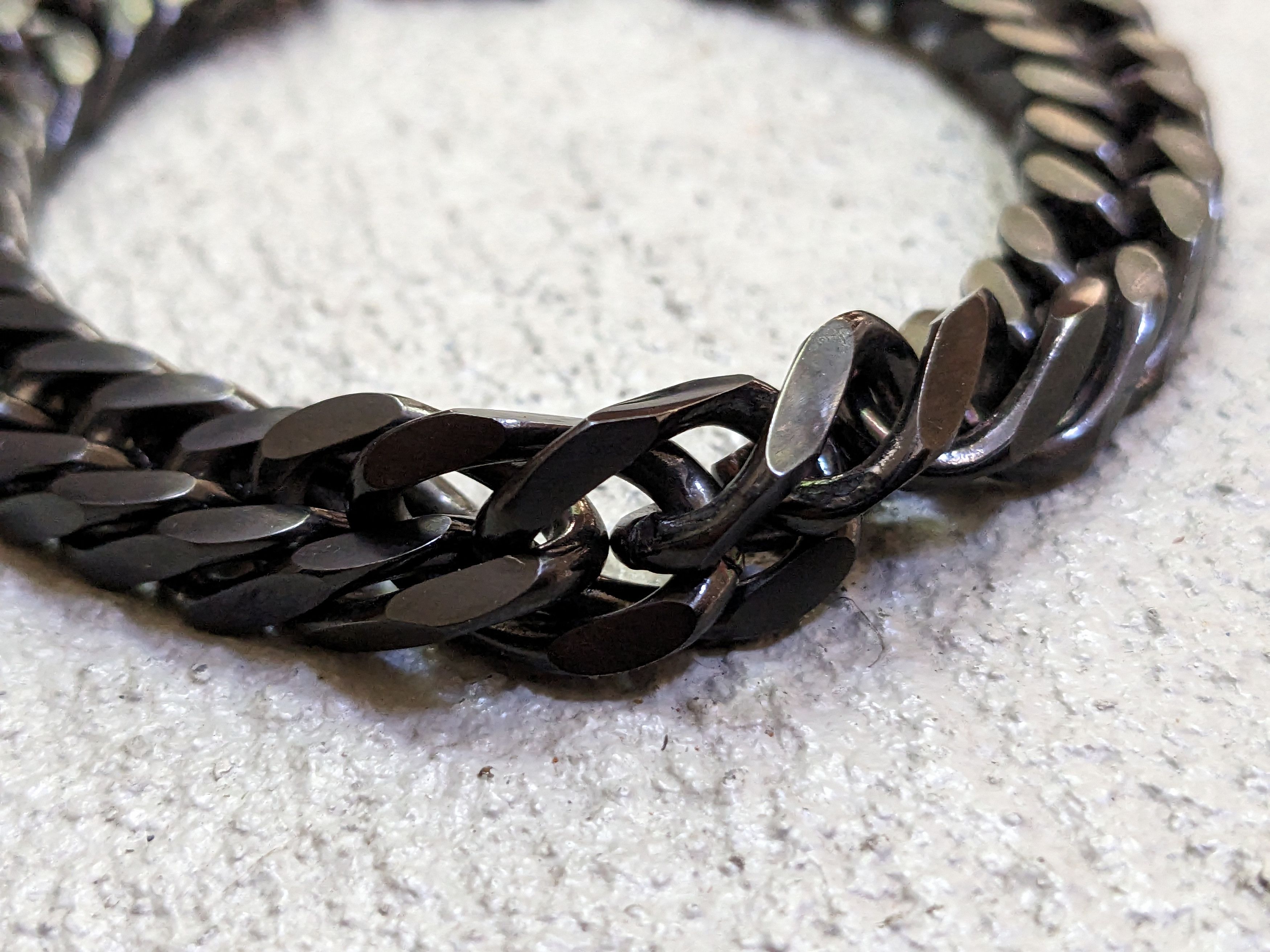 Jewelry Stainless Steel Bracelet Black Cuban Curb 8.75" Biker Punk Size ONE SIZE - 8 Thumbnail