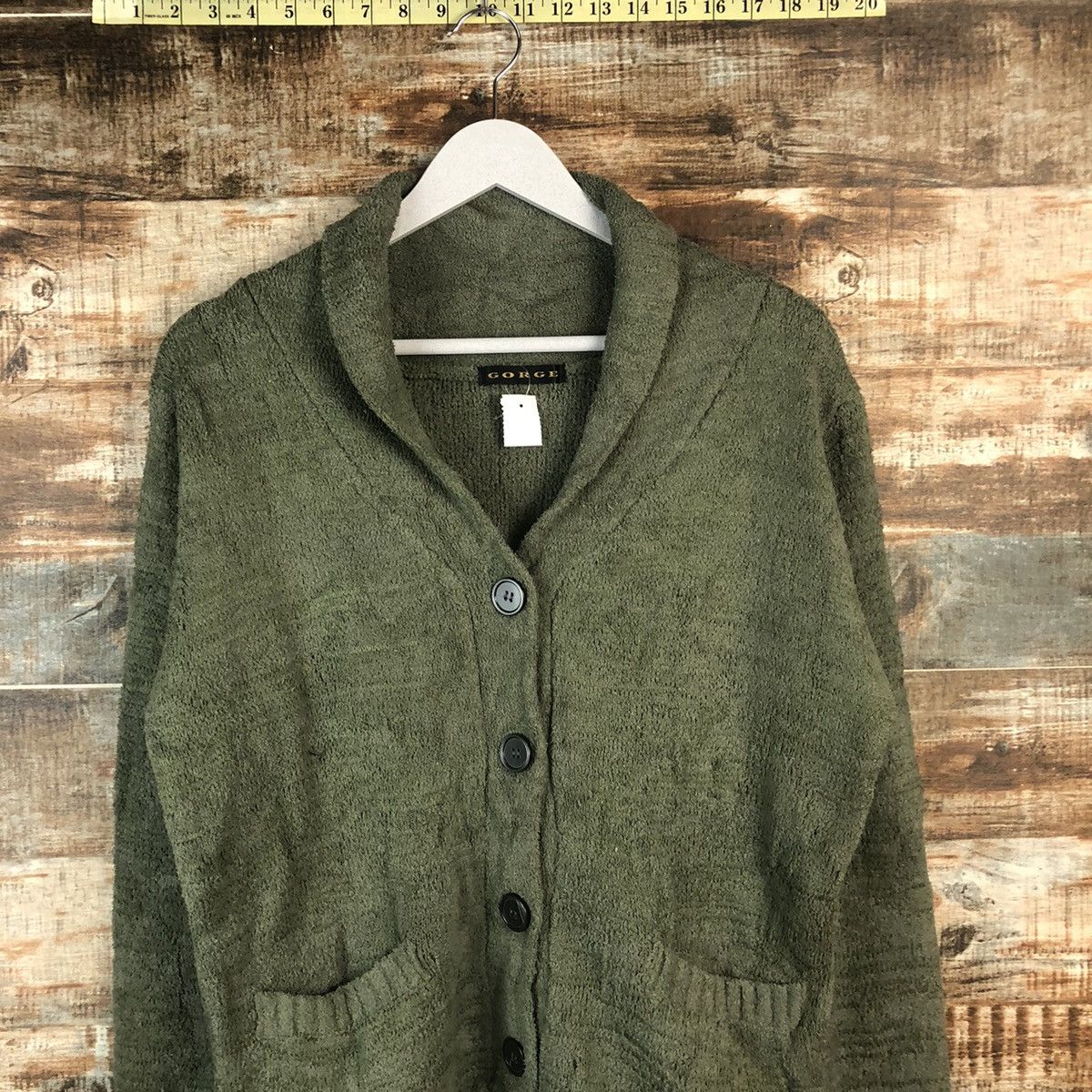 Vintage DL Gorge Green Cardigan Knitwear #C328 Size US L / EU 52-54 / 3 - 2 Thumbnail