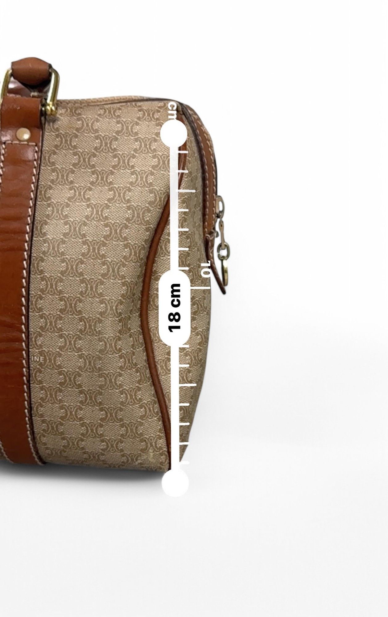 Celine Celine - Macadam Canvas Leather Boston Bag Vintage Size ONE SIZE - 3 Thumbnail