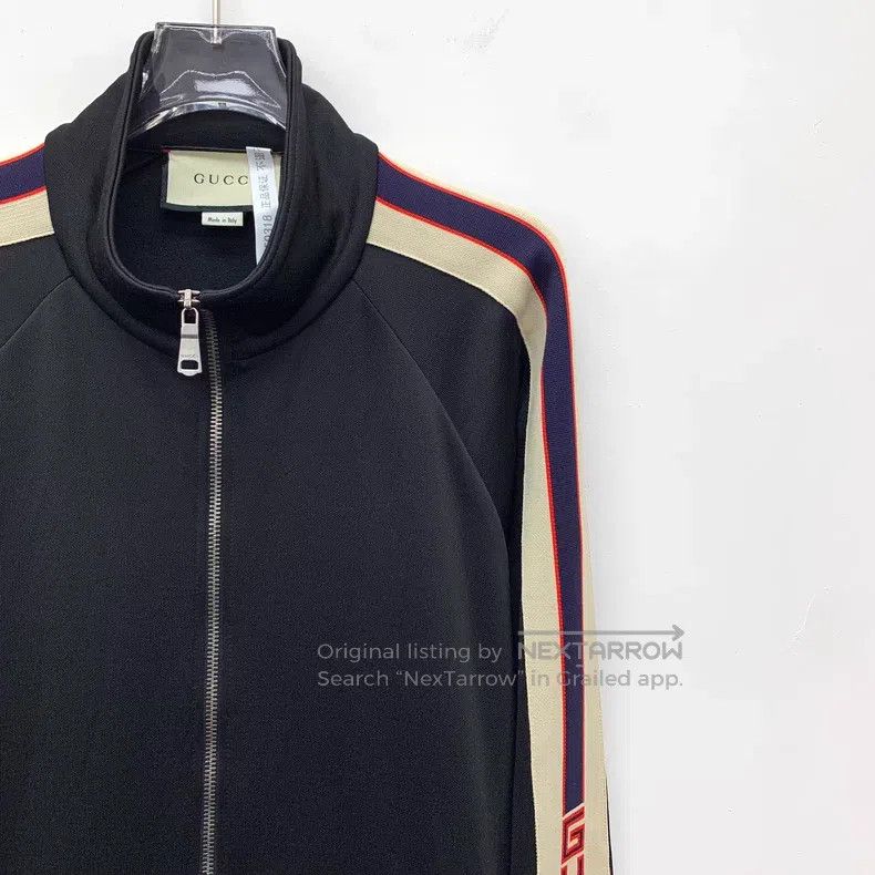 Gucci Gucci Black side striped stand-up collar zipper long-sleev Size US L / EU 52-54 / 3 - 3 Thumbnail