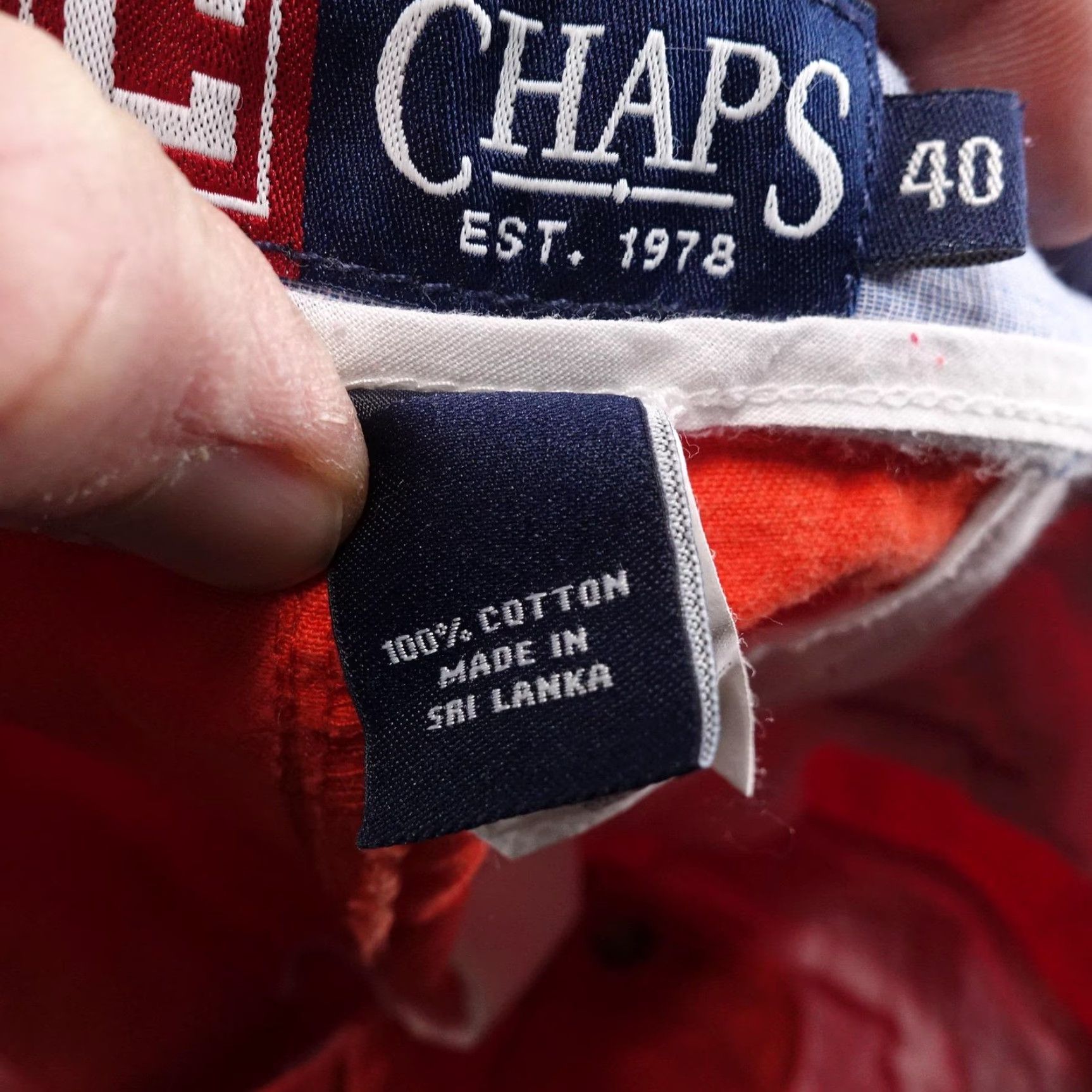 Chaps Chaps Shorts Mens 40 Orange Chino Cotton Casual Flat Front 8 Inseam Size US 40 / EU 56 - 5 Thumbnail