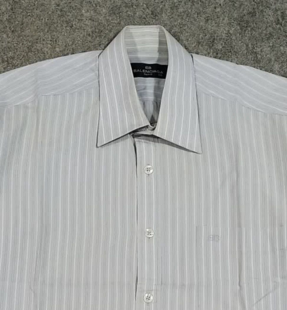 Balenciaga Vintage Balenciaga Striped Shirt Size US M / EU 48-50 / 2 - 2 Thumbnail