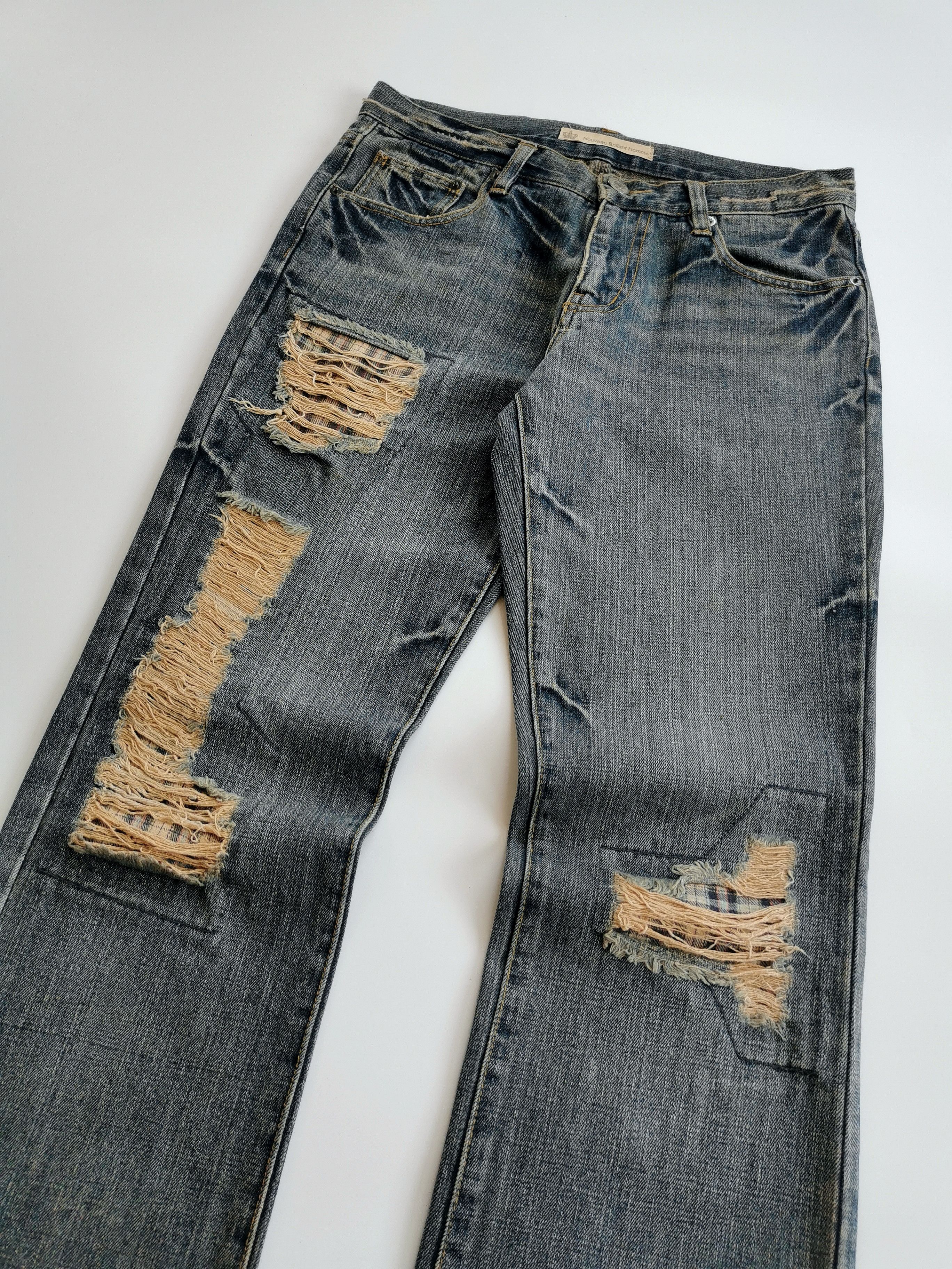 Kapital Nouveau Brillant Homme Patches Flare Denim Jeans 32x33 Size US 31 - 4 Thumbnail