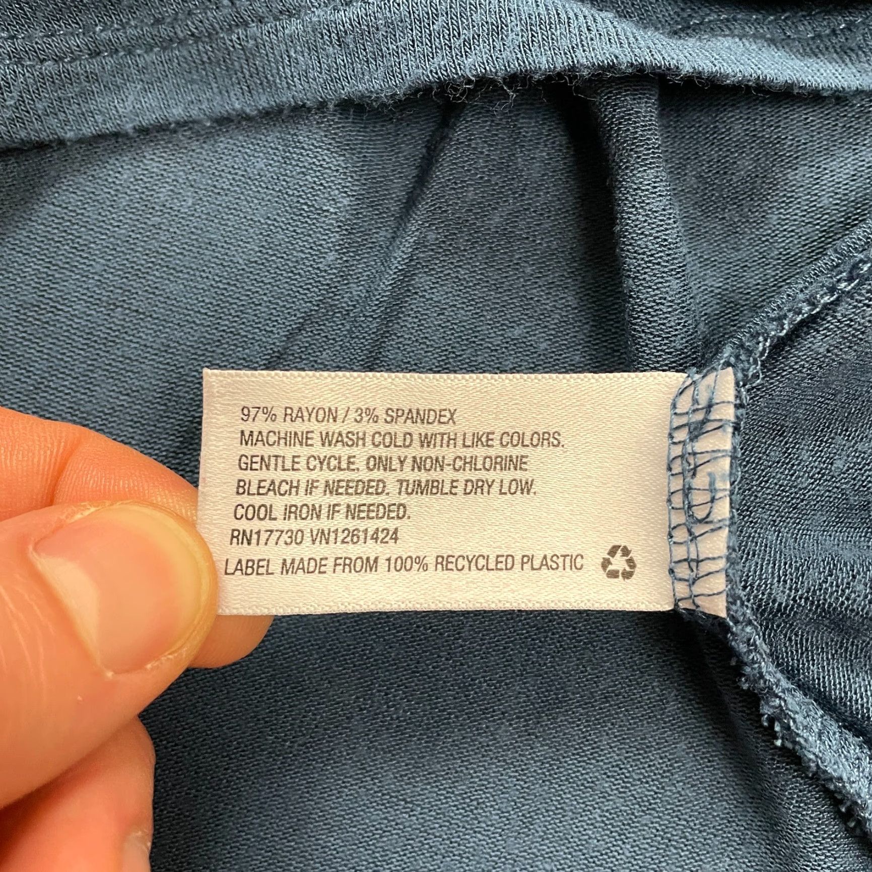 Mossimo Mossimo Women's Blouse Large Blue Long Sleeve Crew Neck Pullover Stretch Top Size L / US 10 / IT 46 - 5 Thumbnail