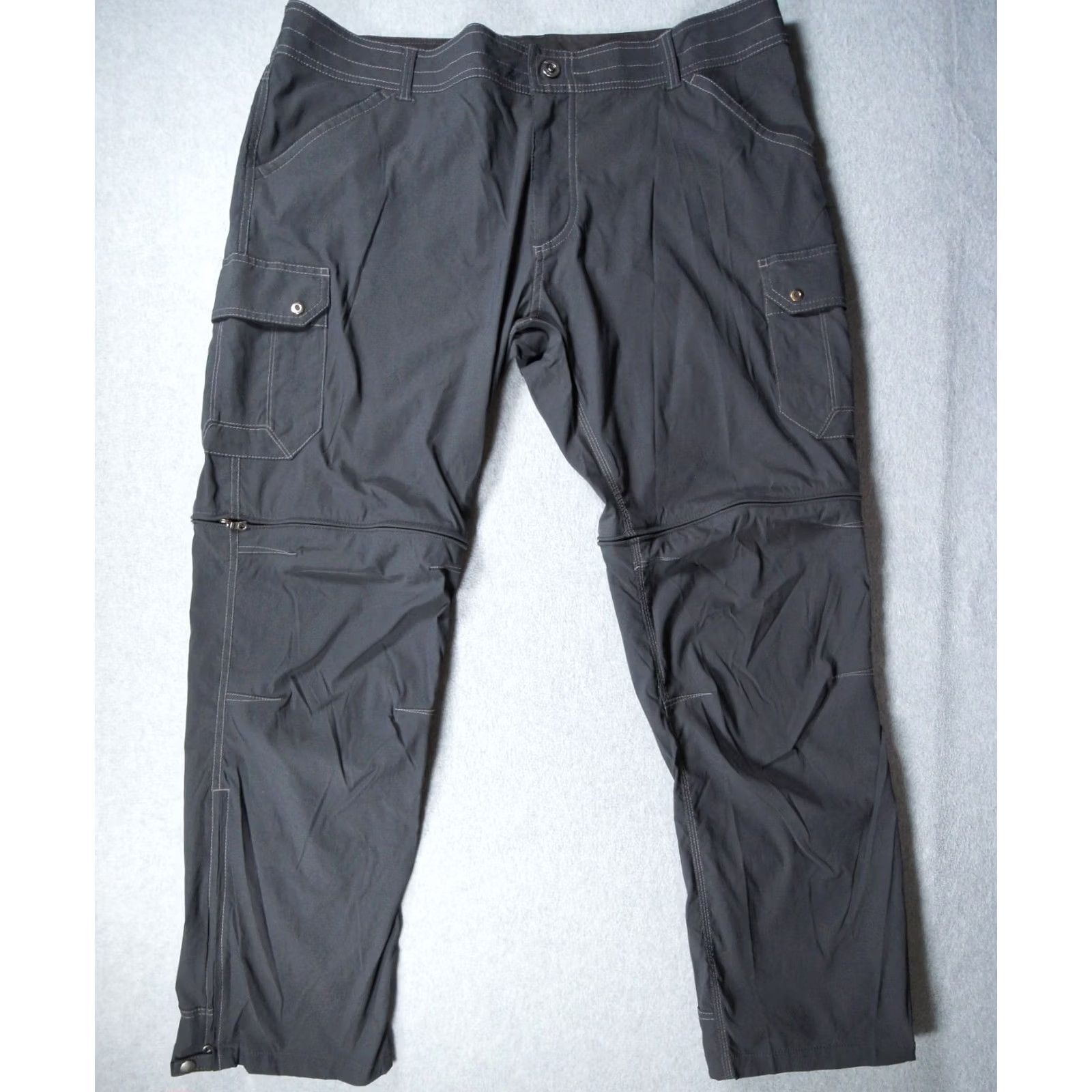 Vintage Kuhl Pants Mens 40x32 Gray Renegade Convertible Hiking Tactical Zip Off Cargo Pants Size US 40 / EU 56 - 2 Thumbnail