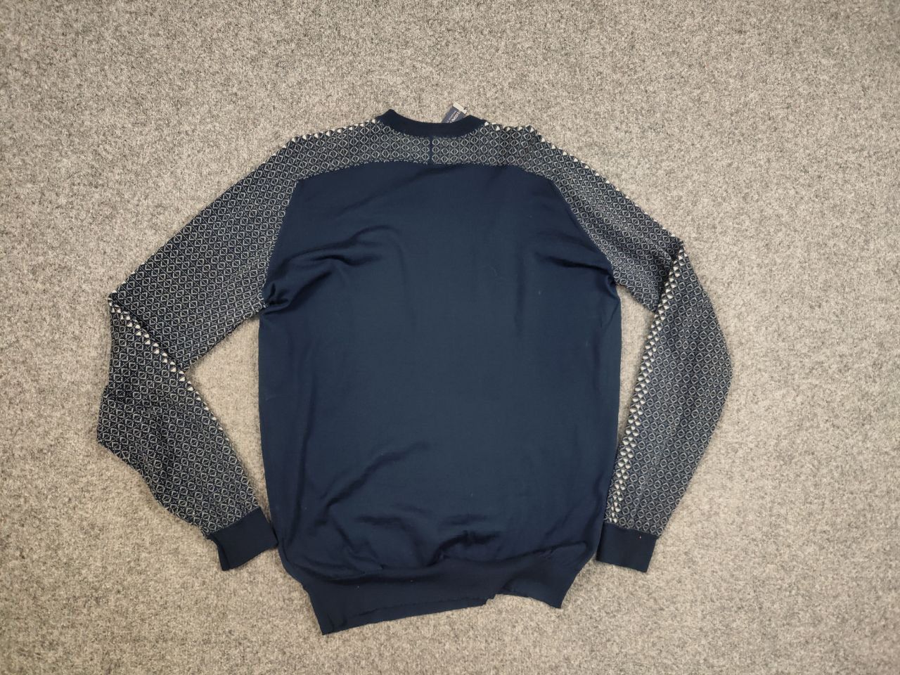 John Smedley John Smedley Classic Lana Wool Pattern Crew Check Sweater Size US L / EU 52-54 / 3 - 13 Thumbnail
