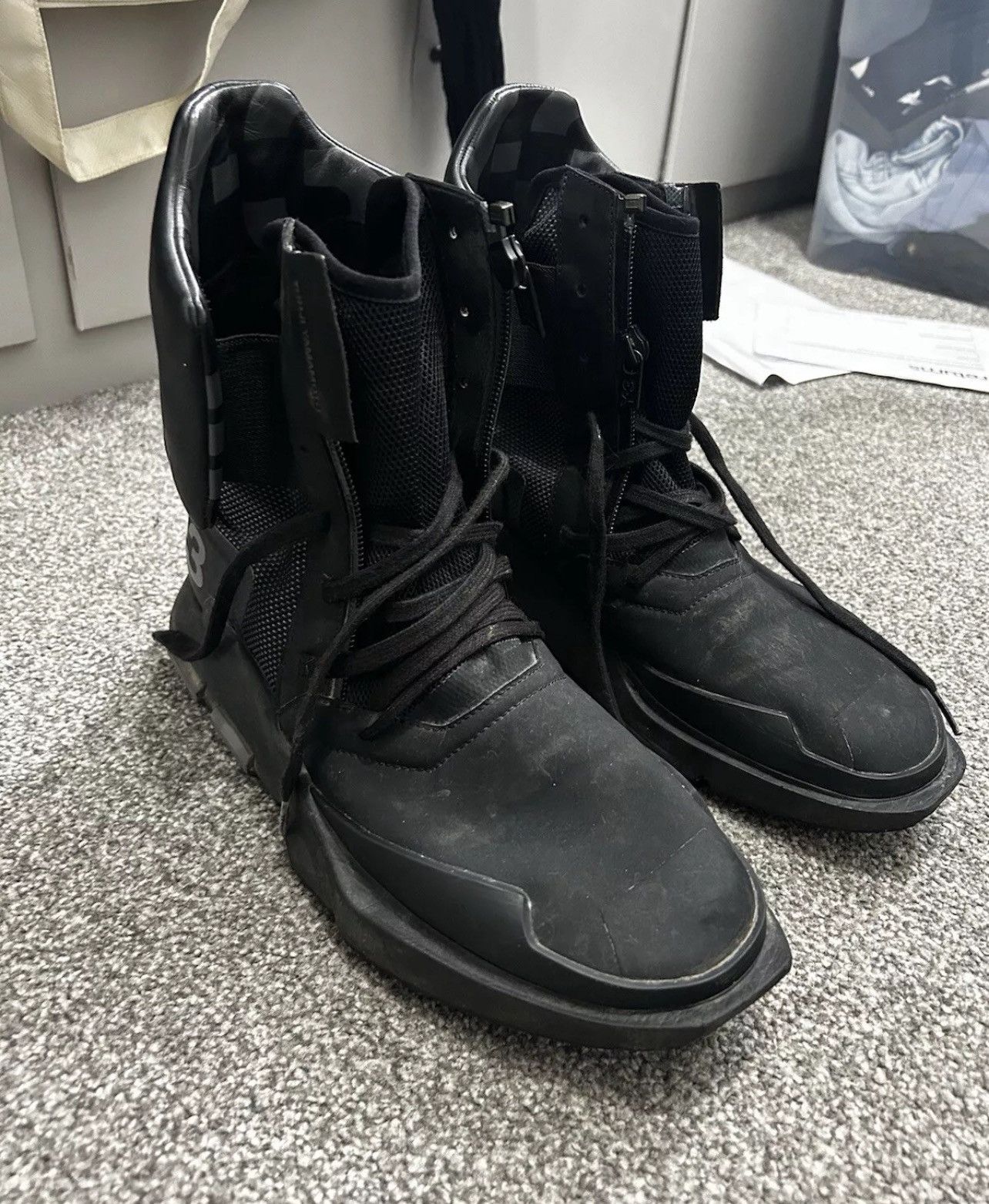 Adidas Y-3 Yohji Yamamoto Adidas High Top Sneakers In Black. Size 8 Size US 8 / EU 41 - 1 Thumbnail
