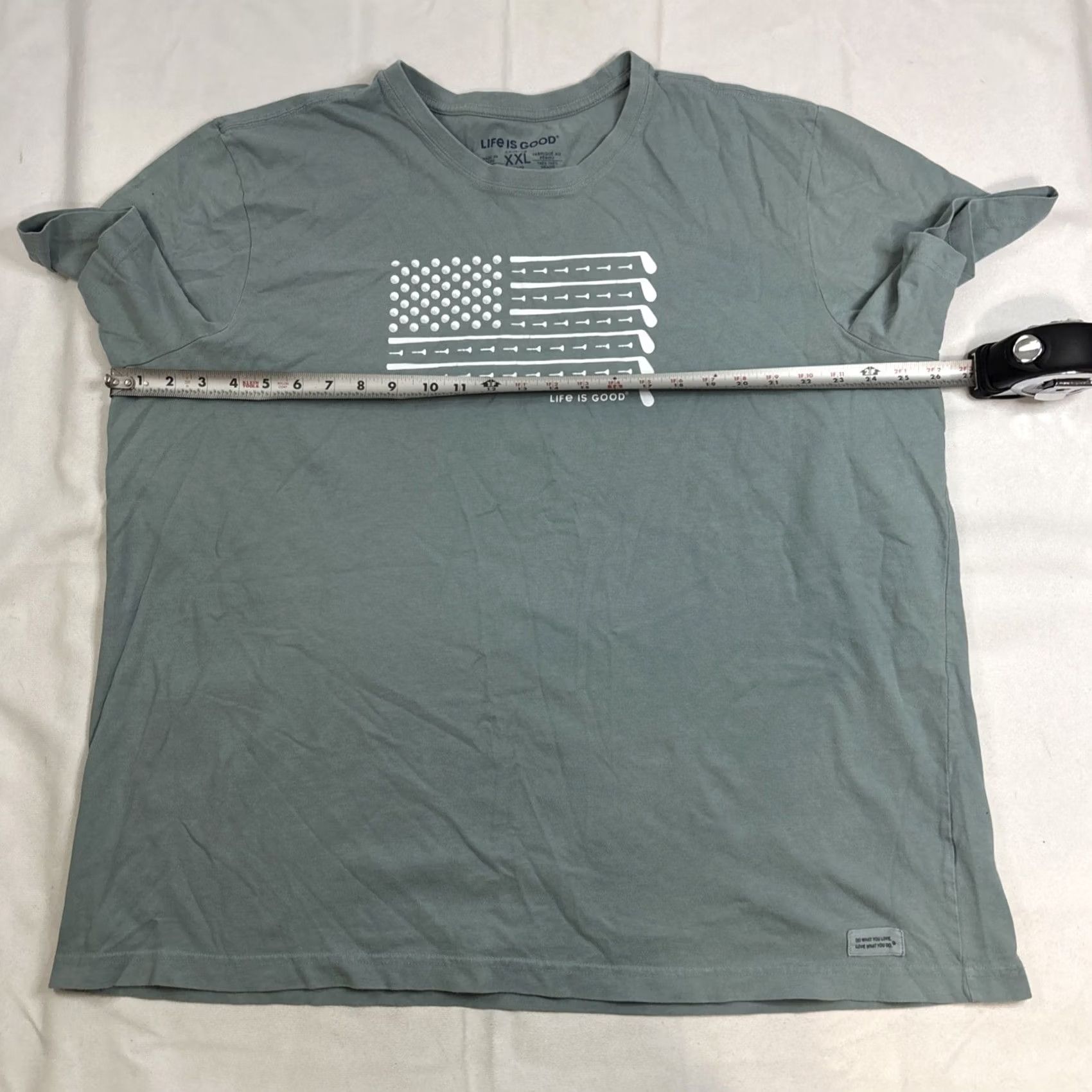Life is Good Life is Good Shirt Mens 2XL T-Shirt Crew Neck Bluegreen Flag Golf Crusher Crew Neck Short Sleeve Regular 2XL Mens Size US XXL / EU 58 / 5 - 5 Thumbnail