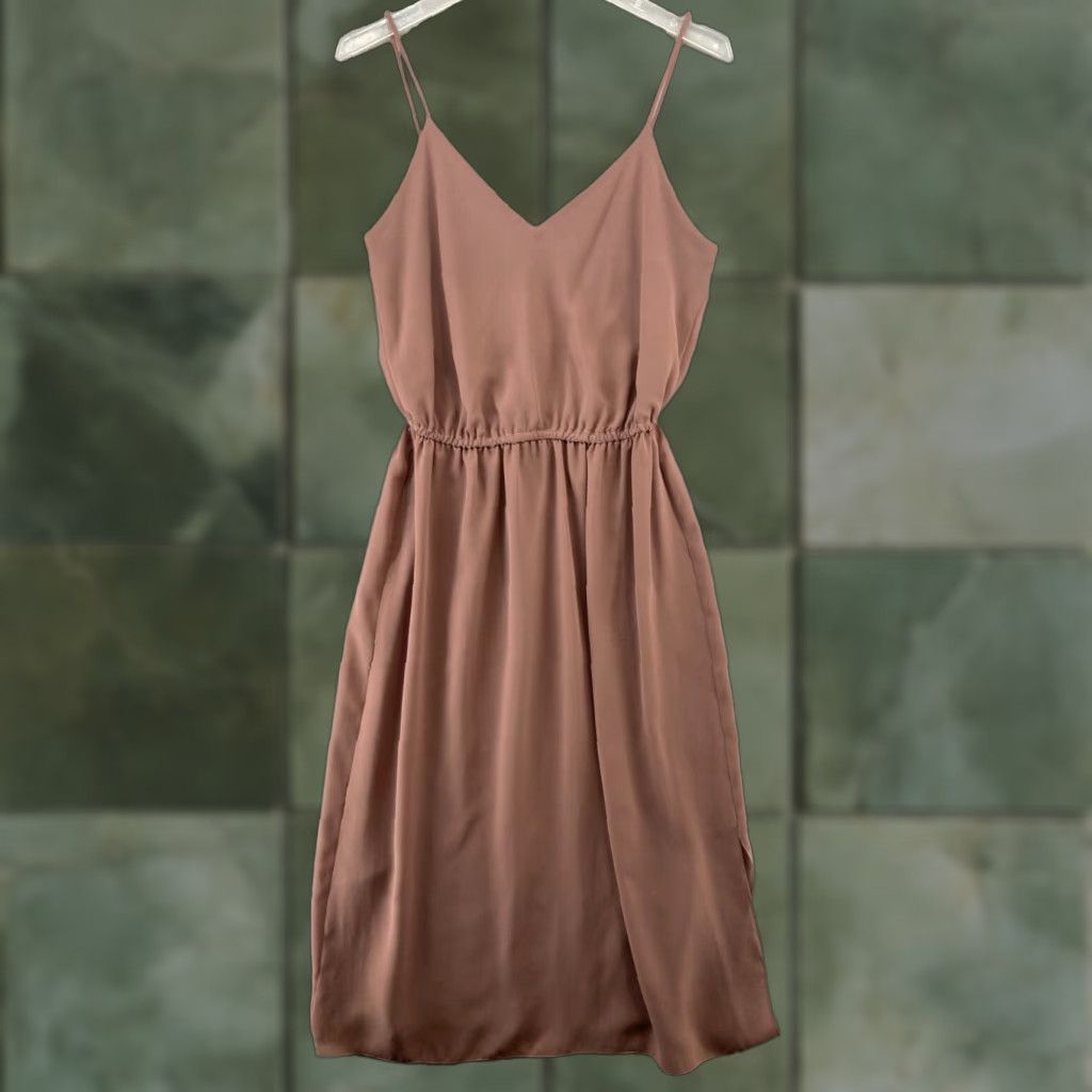 Vintage VINTAGE Norman Berg Tea Dress Womens Size 14 Beige Knee Length 80s Art Deco Size XL / US 12-14 / IT 48-50 - 1 Thumbnail