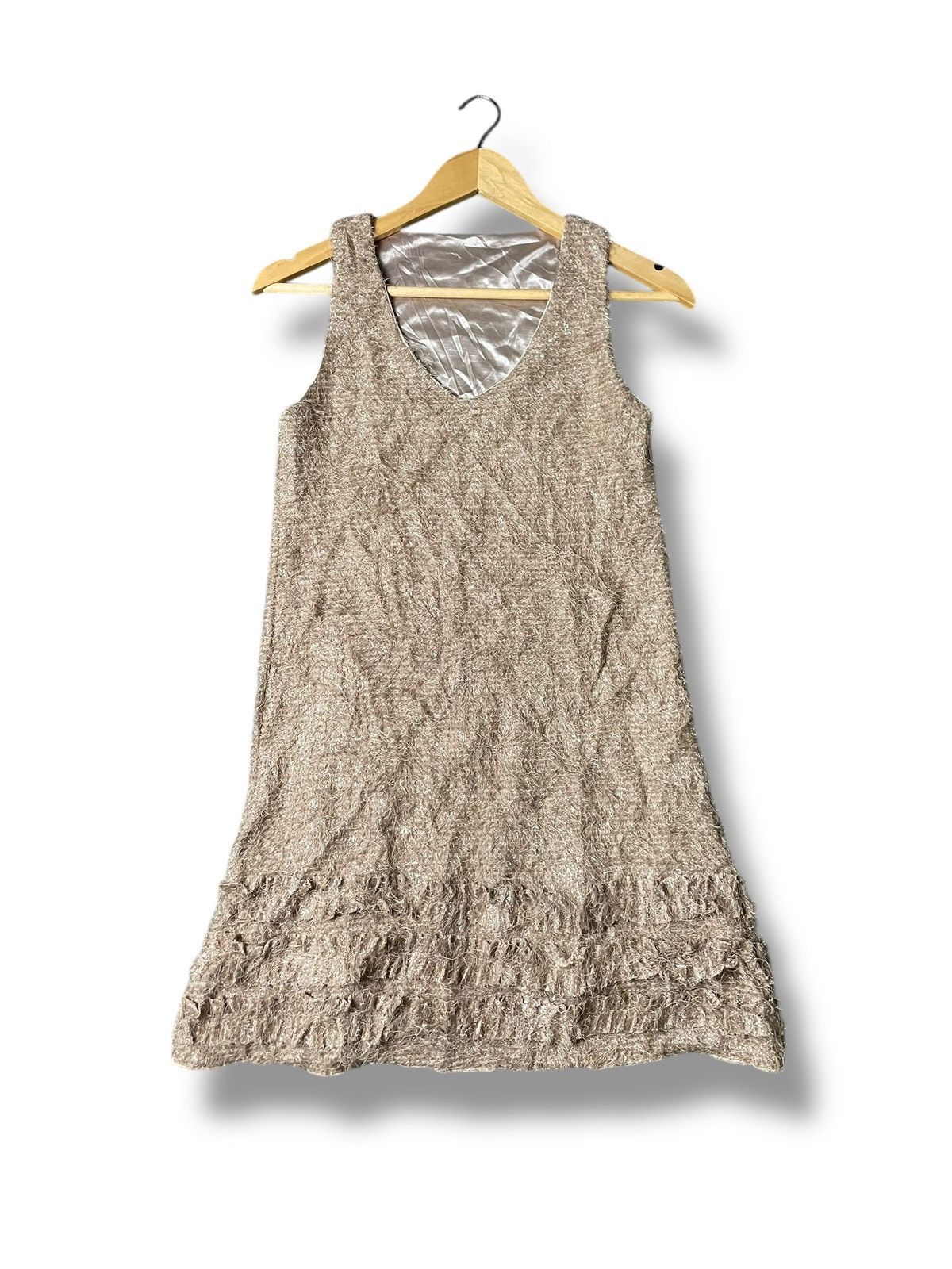 Japanese Brand × Vintage Japanese Brand Textured Sleeveless Midi Dress (72) Size XXS / US 00 / IT 34 - 1 Thumbnail