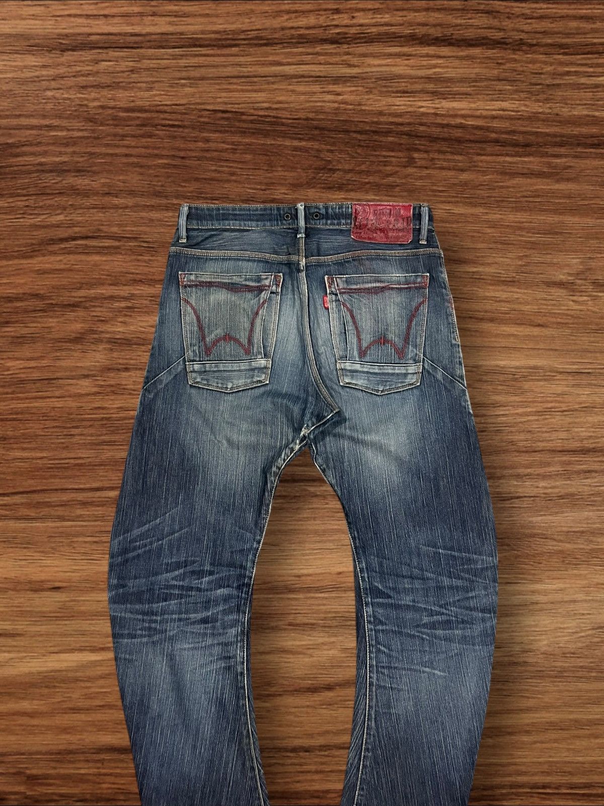 Edwin Japanese Brand Edwin Blue Trip Distressed Curve Faded Jeans Size US 32 / EU 48 - 5 Thumbnail