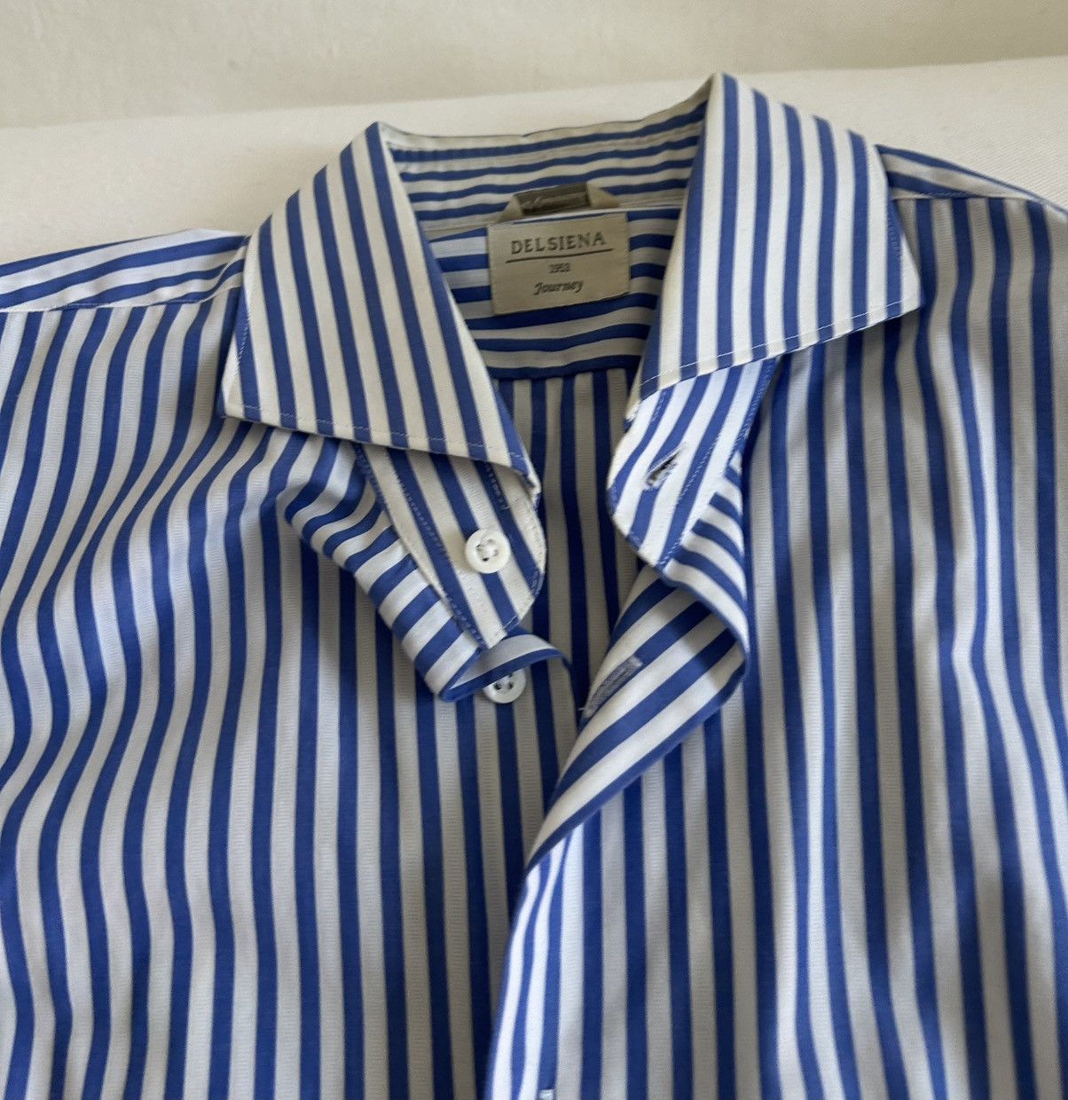 Other Blue striped Italian dress shirt Size US L / EU 52-54 / 3 - 5 Thumbnail