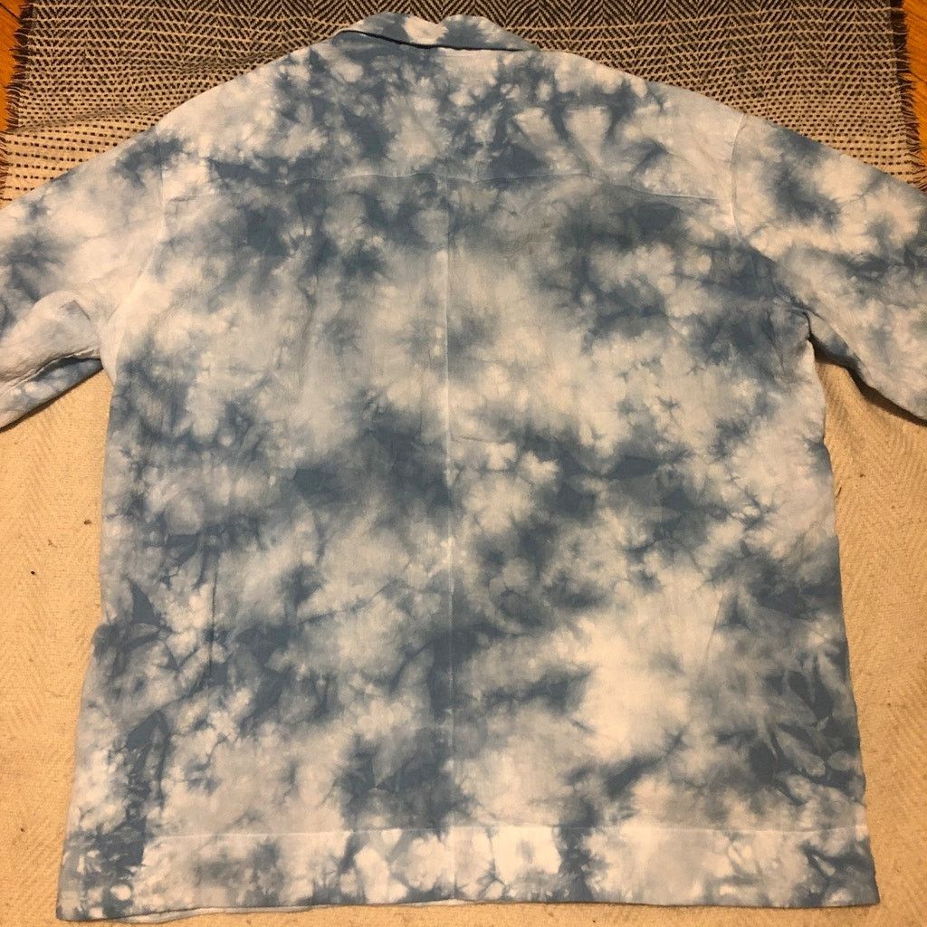 Nicholas Daley Beach Shirt Blue Tie-Dye Cotton Chore Pockets - 40/L NWT Size US L / EU 52-54 / 3 - 12 Thumbnail