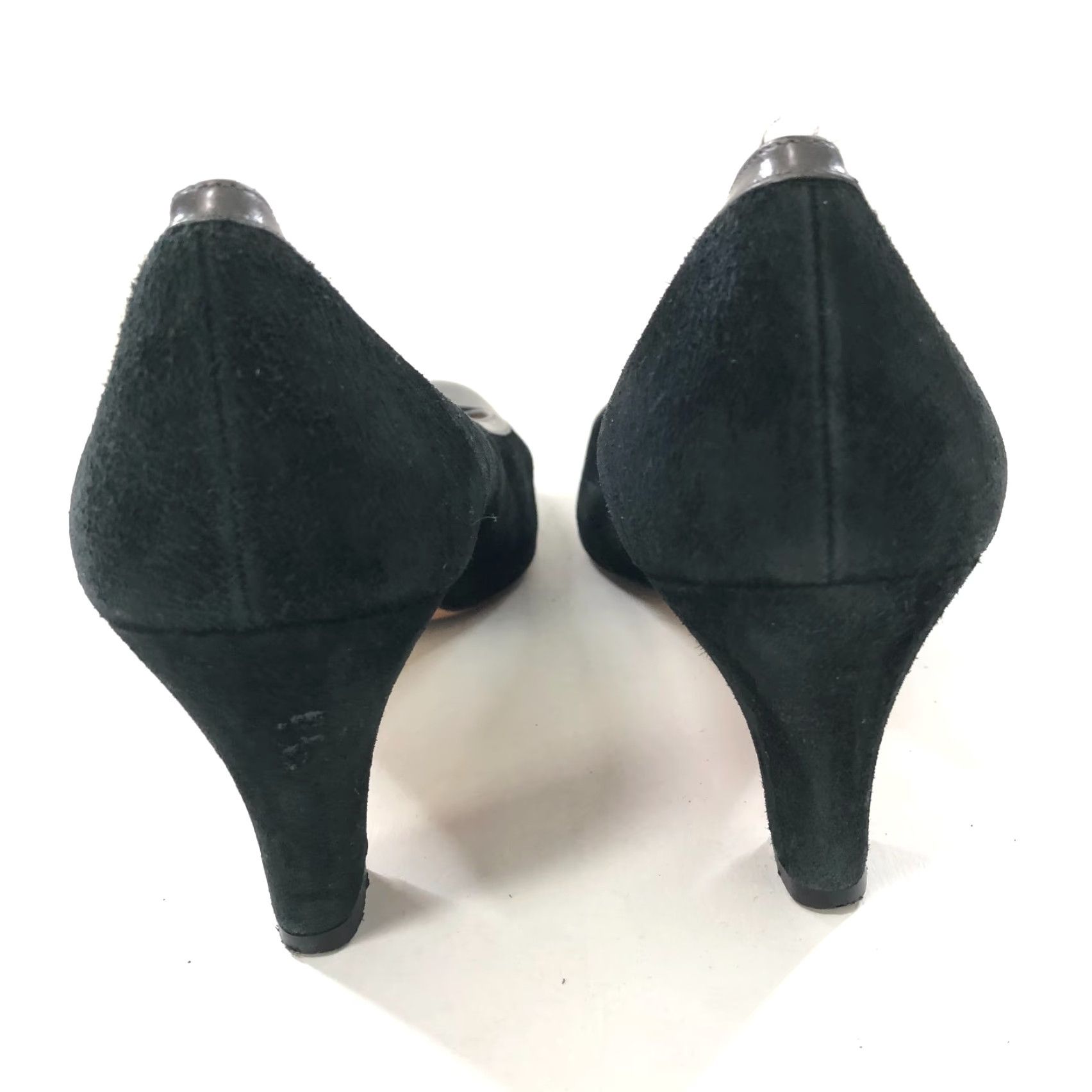 Salvatore Ferragamo Salvatore Ferragamo 8.5 Narrow Closed Toe Kitten Heel Suede Black Pump Womens XS? Size US 9 / IT 39 - 5 Thumbnail