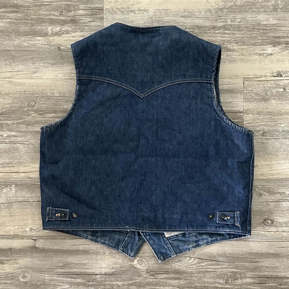 Lee Vintage 70s Lee Storm Rider Sherpa Denim Vest Size US XL / EU 56 / 4 - 5 Thumbnail
