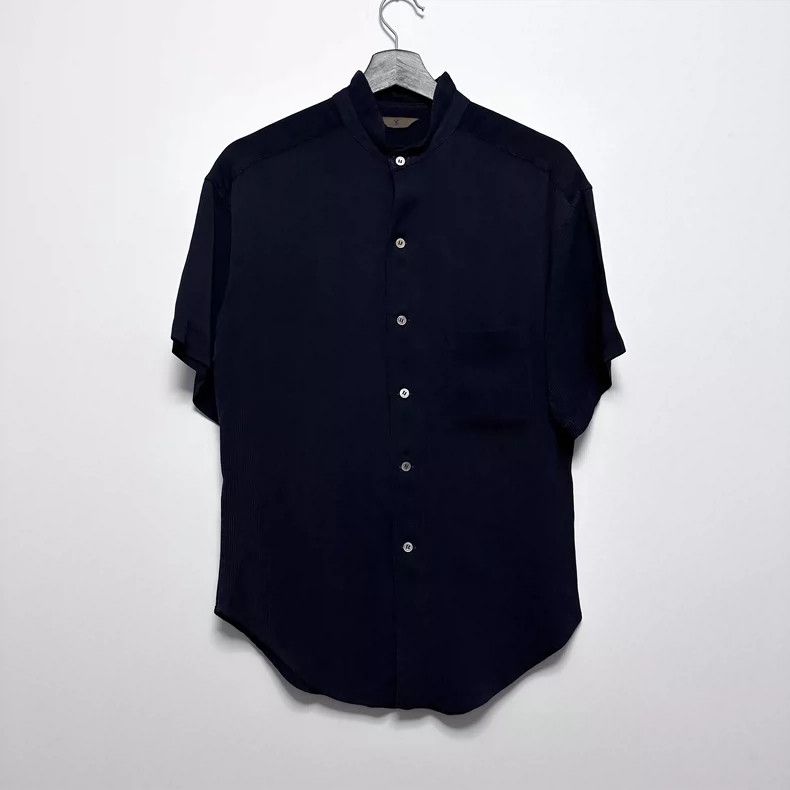 Yohji Yamamoto Yohji Yamamoto size os Blue Stripe Short Sleeve Shirt 2505 Size US M / EU 48-50 / 2 - 1 Thumbnail