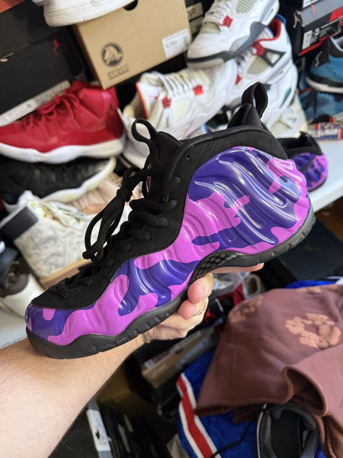 Nike Nike foamposite purple camo sz 9 Size US 9 / EU 42 - 3 Thumbnail