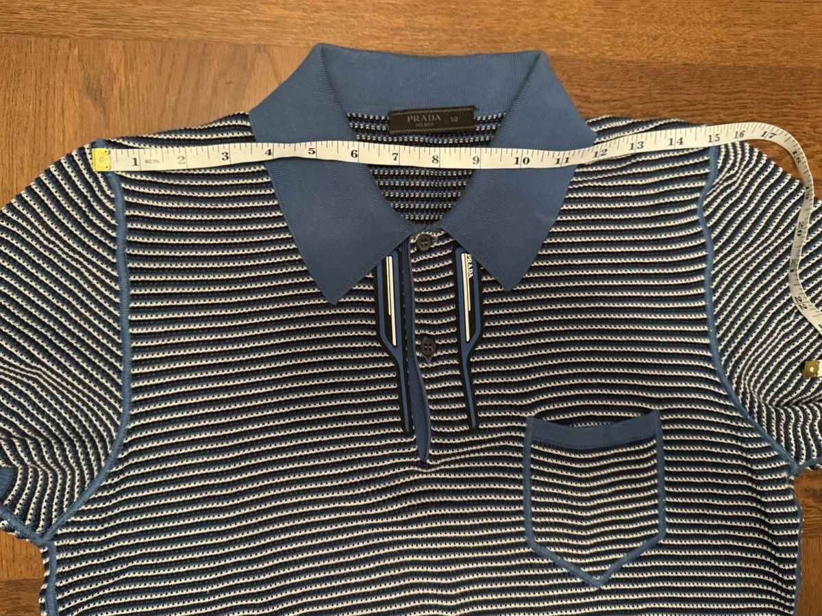 Prada Prada Blue/White/Black Knit Polo Size US M / EU 48-50 / 2 - 7 Thumbnail
