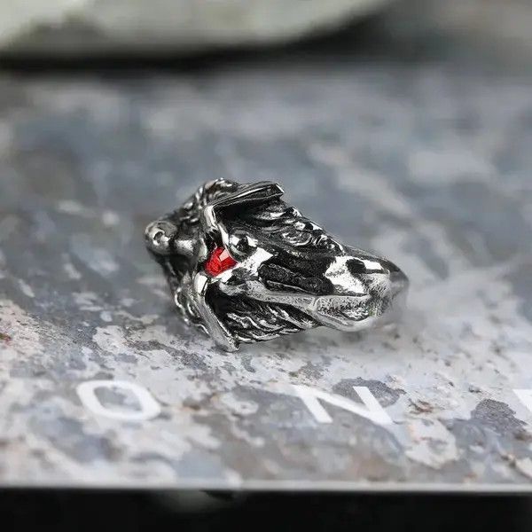 Japanese Brand Demon Girl Ring Heart Devil Goth Punk Rock Jewelry Chrome Size ONE SIZE - 4 Thumbnail