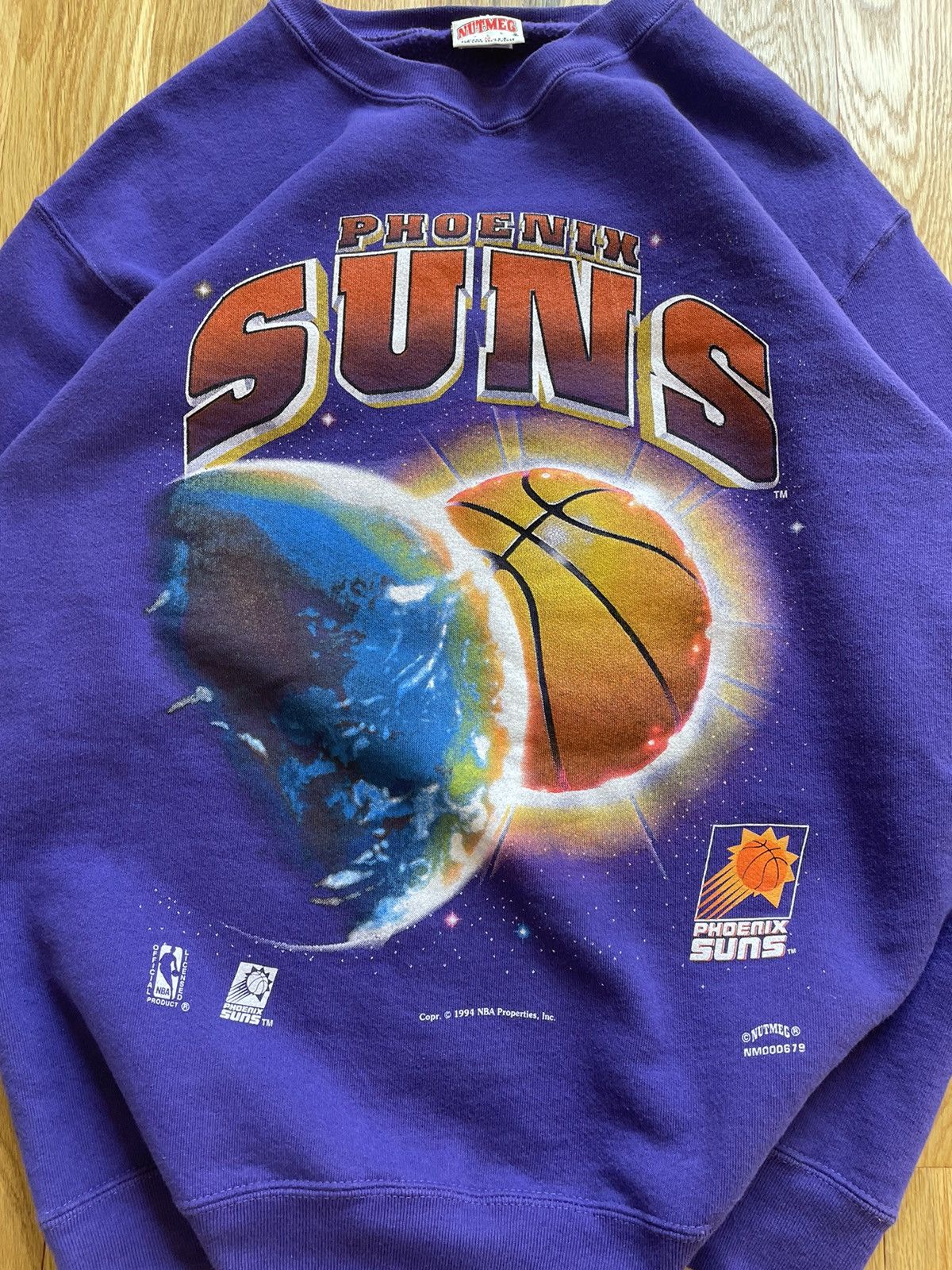 Nutmeg Phoenix Suns Nutmeg Mills Vintage 90s NBA Space Sweatshirt M Size US M / EU 48-50 / 2 - 2 Thumbnail