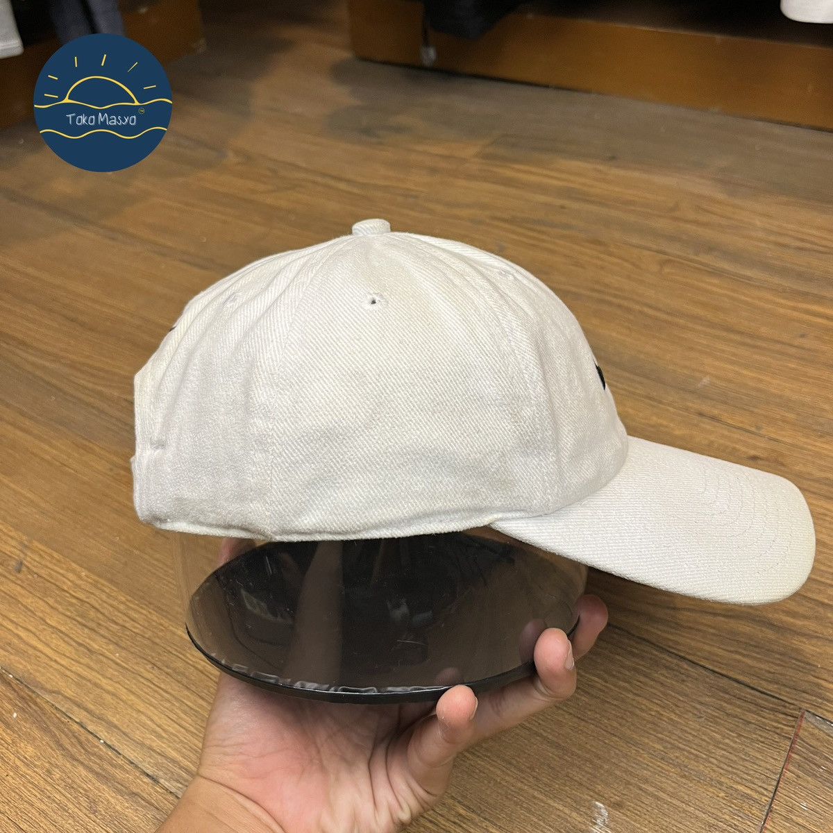 Nike × Vintage Vintage Nike 90’s Embroidered Swoosh Cap Green Visor - White Size ONE SIZE - 5 Thumbnail