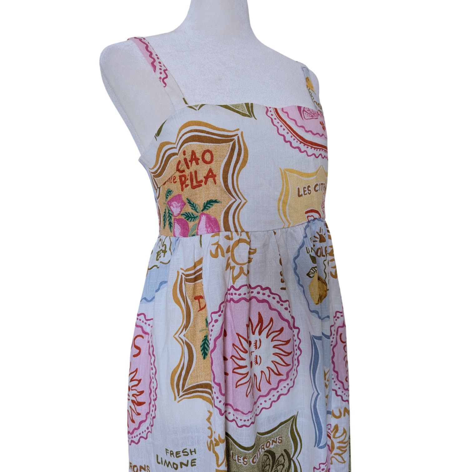 Anthropologie Paper Heart x Anthropologie Citron Soleil Coastal Midi Dress Size XS / US 0-2 / IT 36-38 - 6 Thumbnail