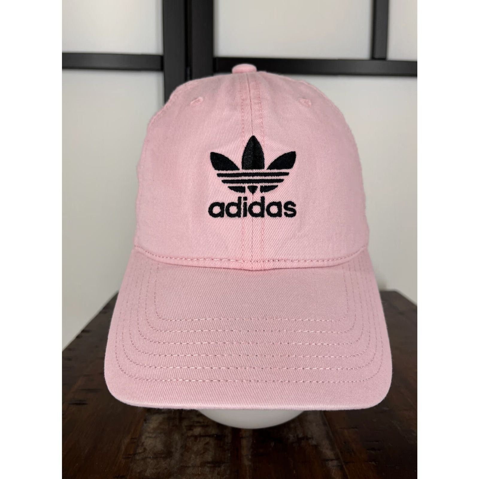Adidas Adidas Hat Cap Strap Back Womens One Size Pink Embroidered Cotton Twill Trefoil Golf Hat Size ONE SIZE - 2 Thumbnail