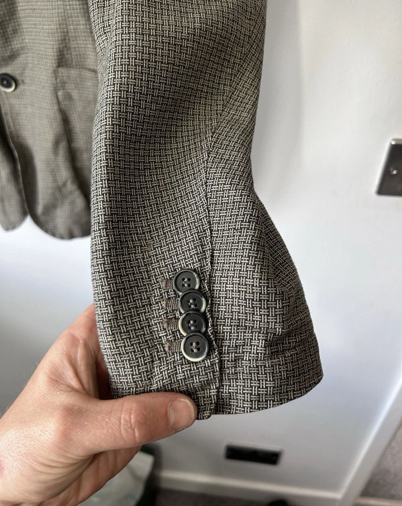 Barena Venezia Barena Tailored Jacket, Dark Grey Check Pattern. EU size 48 Size 40R - 3 Thumbnail