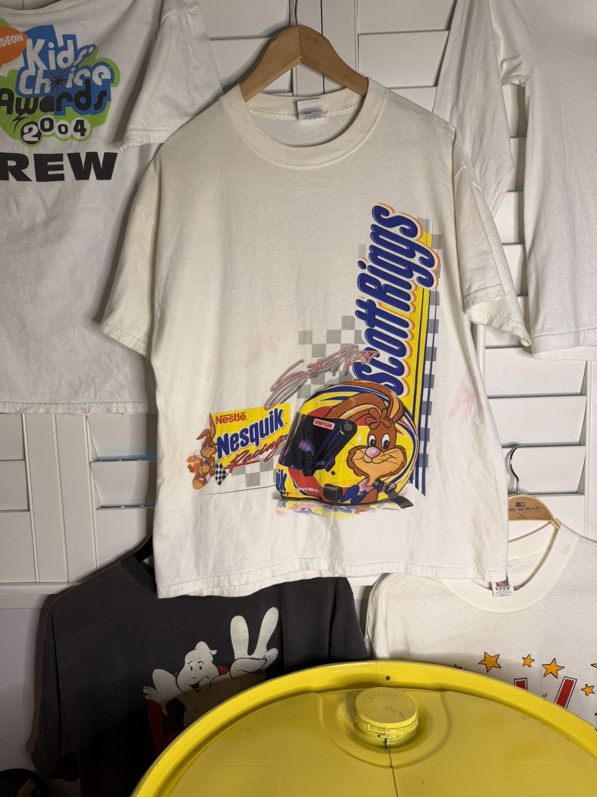 Vintage Vintage 1990s Nesquik Scott Riggs Racing shirt Size US L / EU 52-54 / 3 - 4 Thumbnail