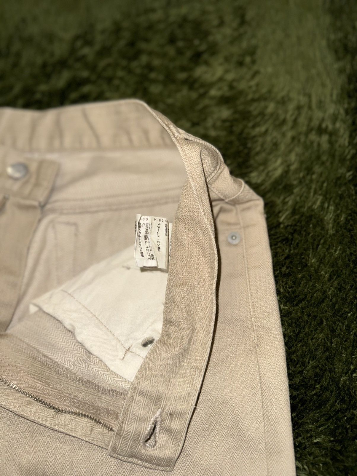 Takeo Kikuchi [2] Takeo Kikuchi Herringbone 5-Pocket Cotton Pants Beige Size US 29 - 3 Thumbnail