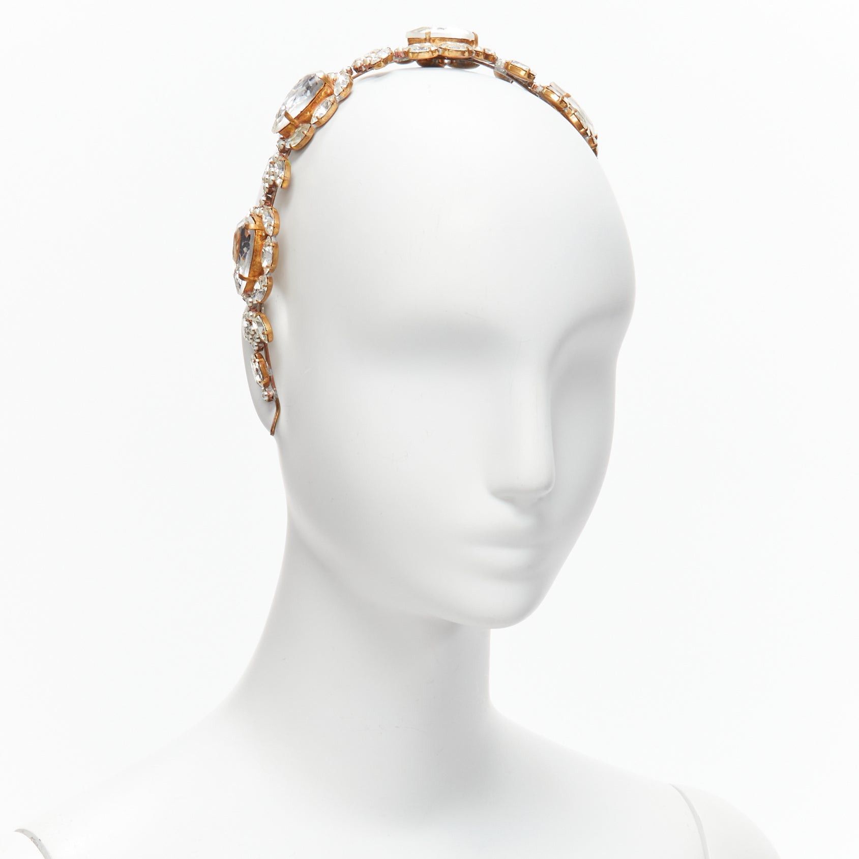 Meadham Kirchhoff rare MEADHAM KIRCHHOFF Lilien Czech Runway crystals pearl bronze alice headband Size ONE SIZE - 1 Thumbnail