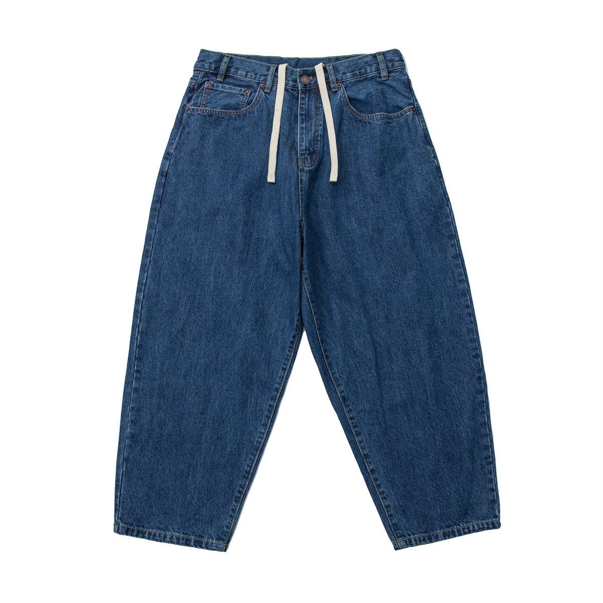 Japanese Brand × Vintage American loose basic washed casual drawstring jeans Size US 32 / EU 48 - 1 Thumbnail