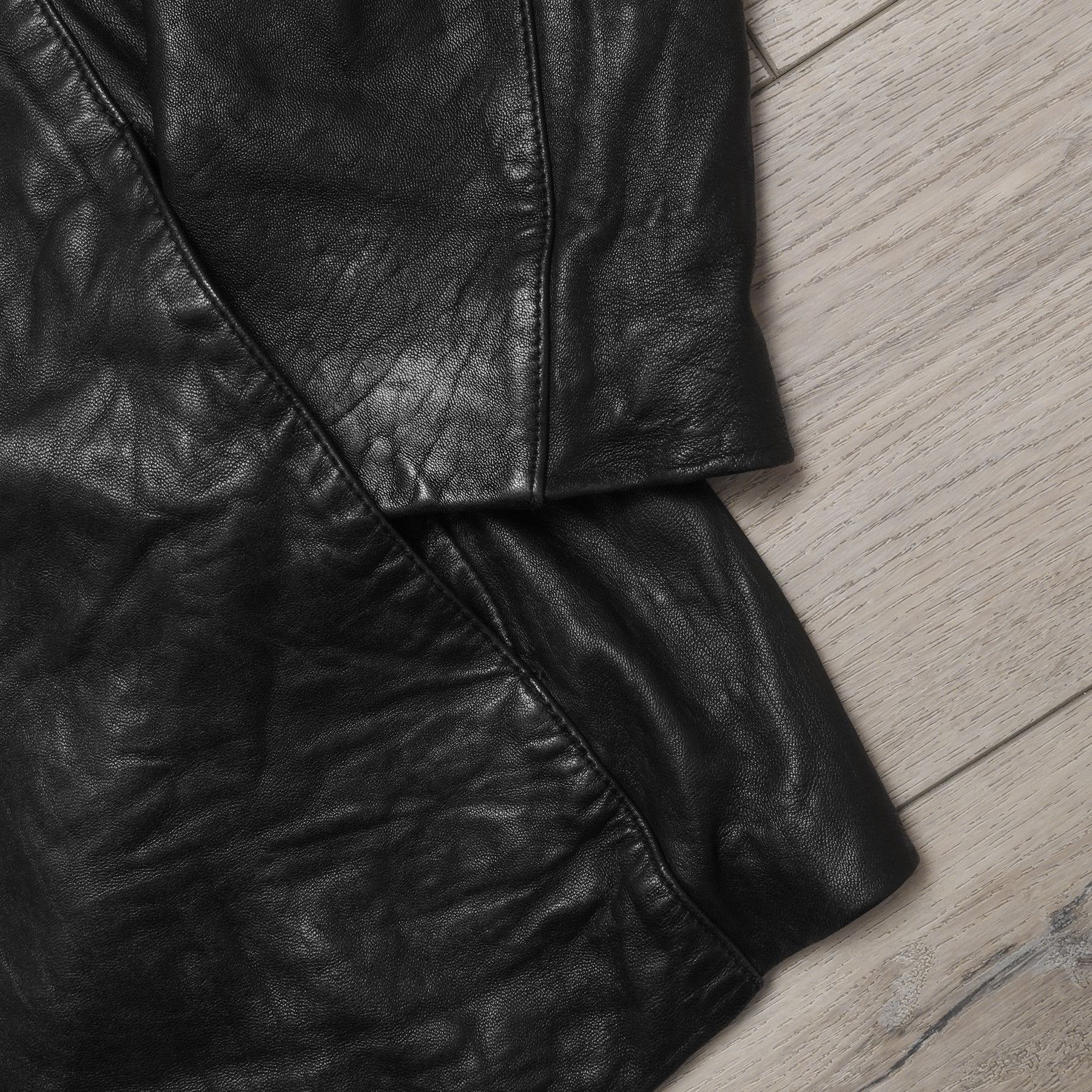 Vintage VTG Y2K Super Soft Black Lamb Leather Coat Overcoat Jacket Size US M / EU 48-50 / 2 - 4 Thumbnail
